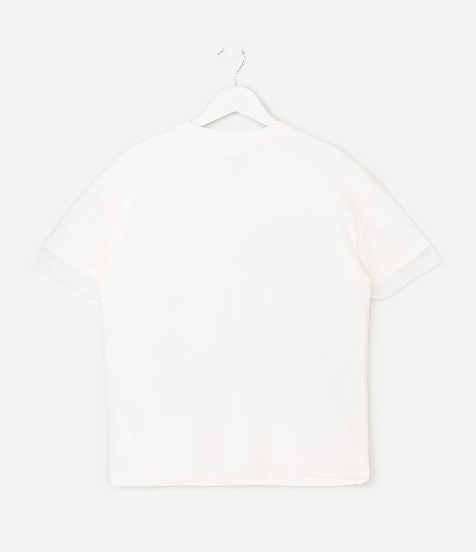 Camiseta Infantil com Sobreposição de Tule - Tam 5 A 16 Anos Branco 3