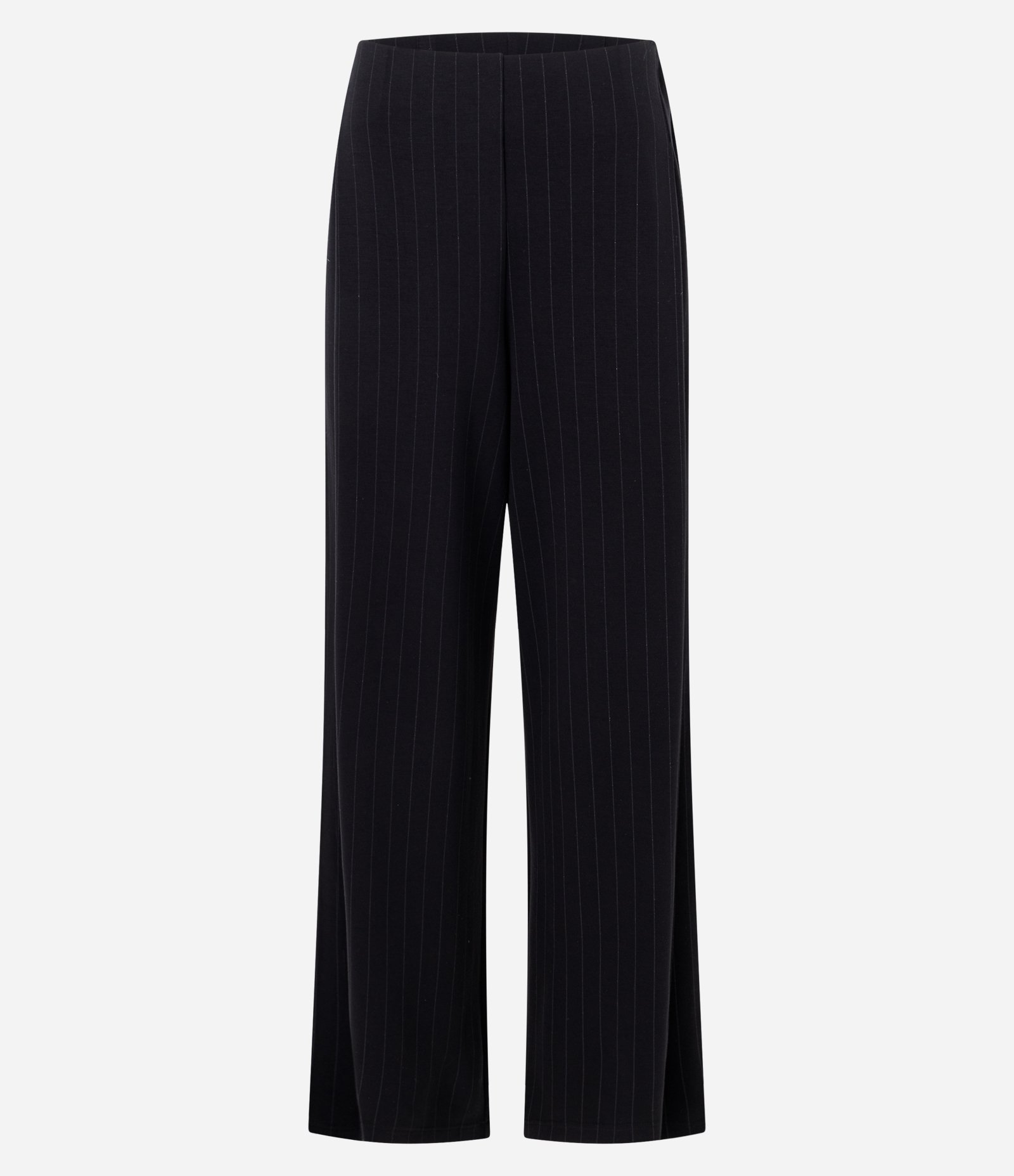 Calça Wide Leg Moletom com Estampa Listrada Preto 5