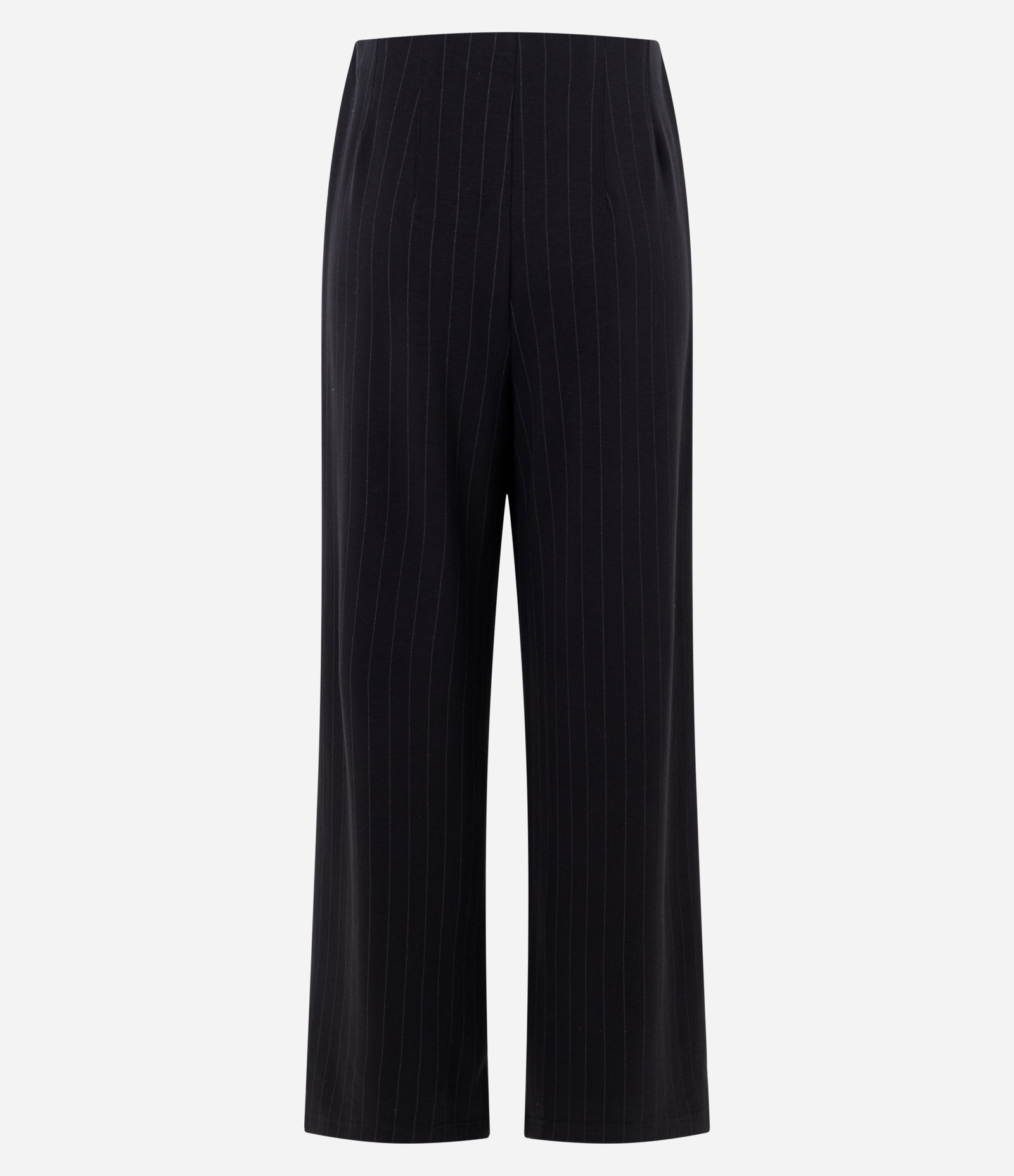 Calça Wide Leg Moletom com Estampa Listrada Preto 6