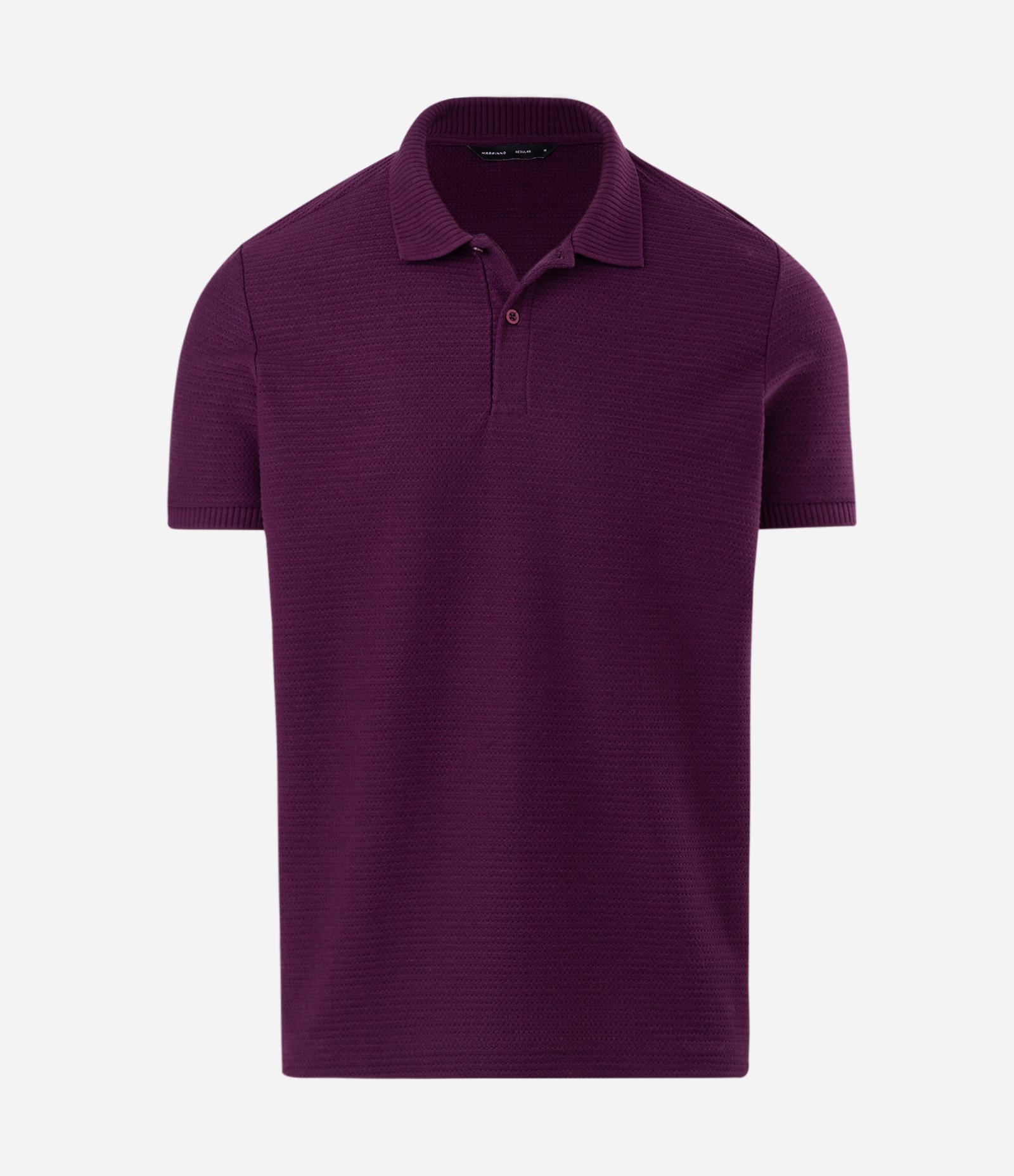 Camisa Polo Regular em Jacquard Texturizada Roxo 1