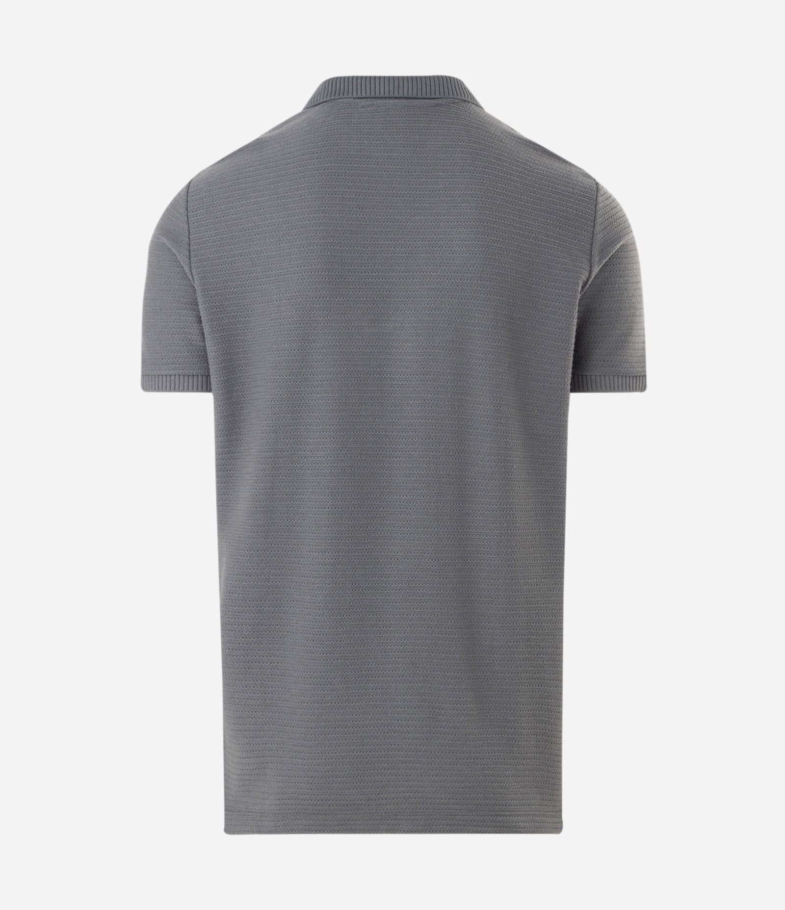 Camisa Polo Regular em Jacquard Texturizada Cinza 2