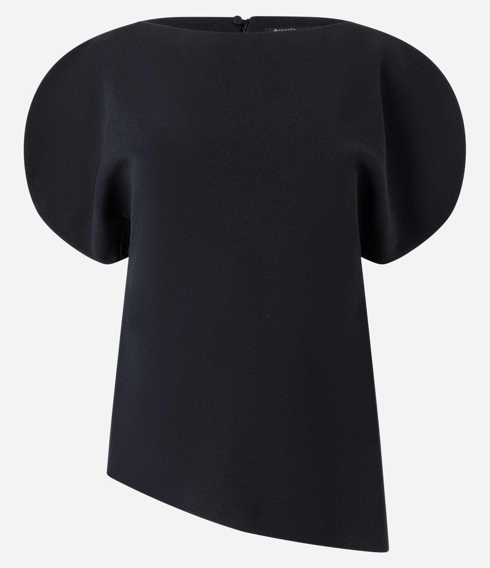 Blusa Alongada em Crepe com Barra Assimétrica Preto 5