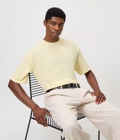 Camiseta Boxy Texturizada Decote Canoa