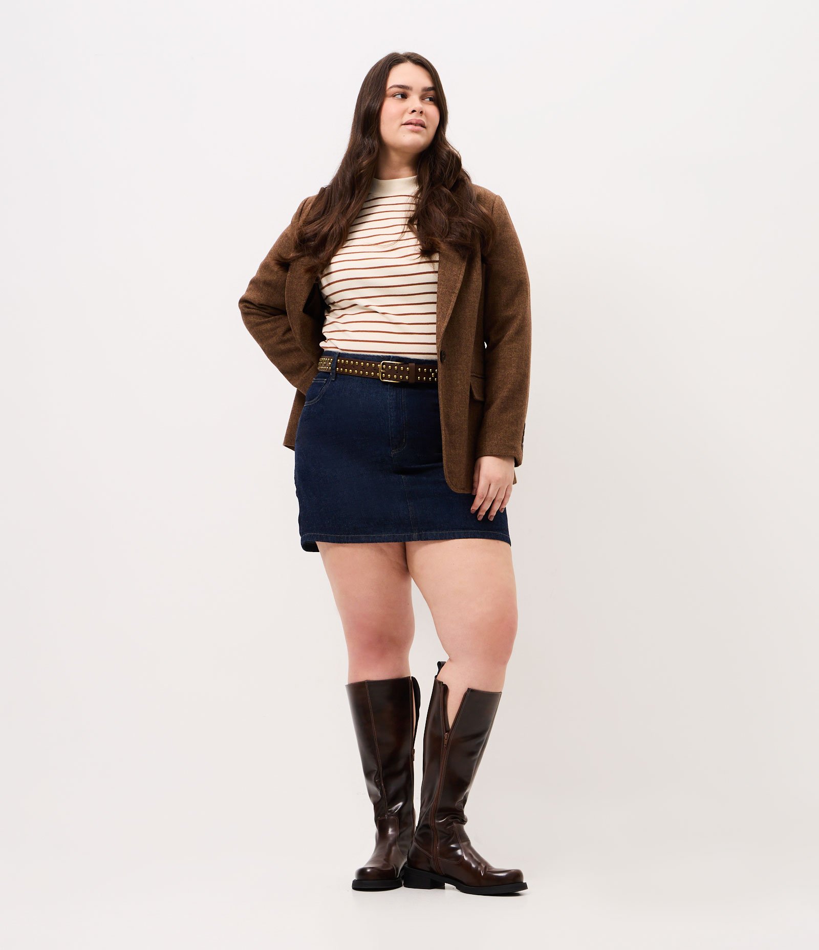 Cinto PU com Tachas Curve & Plus Size Marrom 4