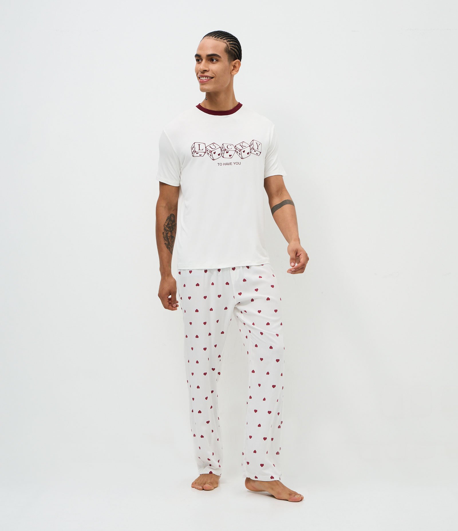 Pijama Longo Namorados Lucky to Have You Branco 2