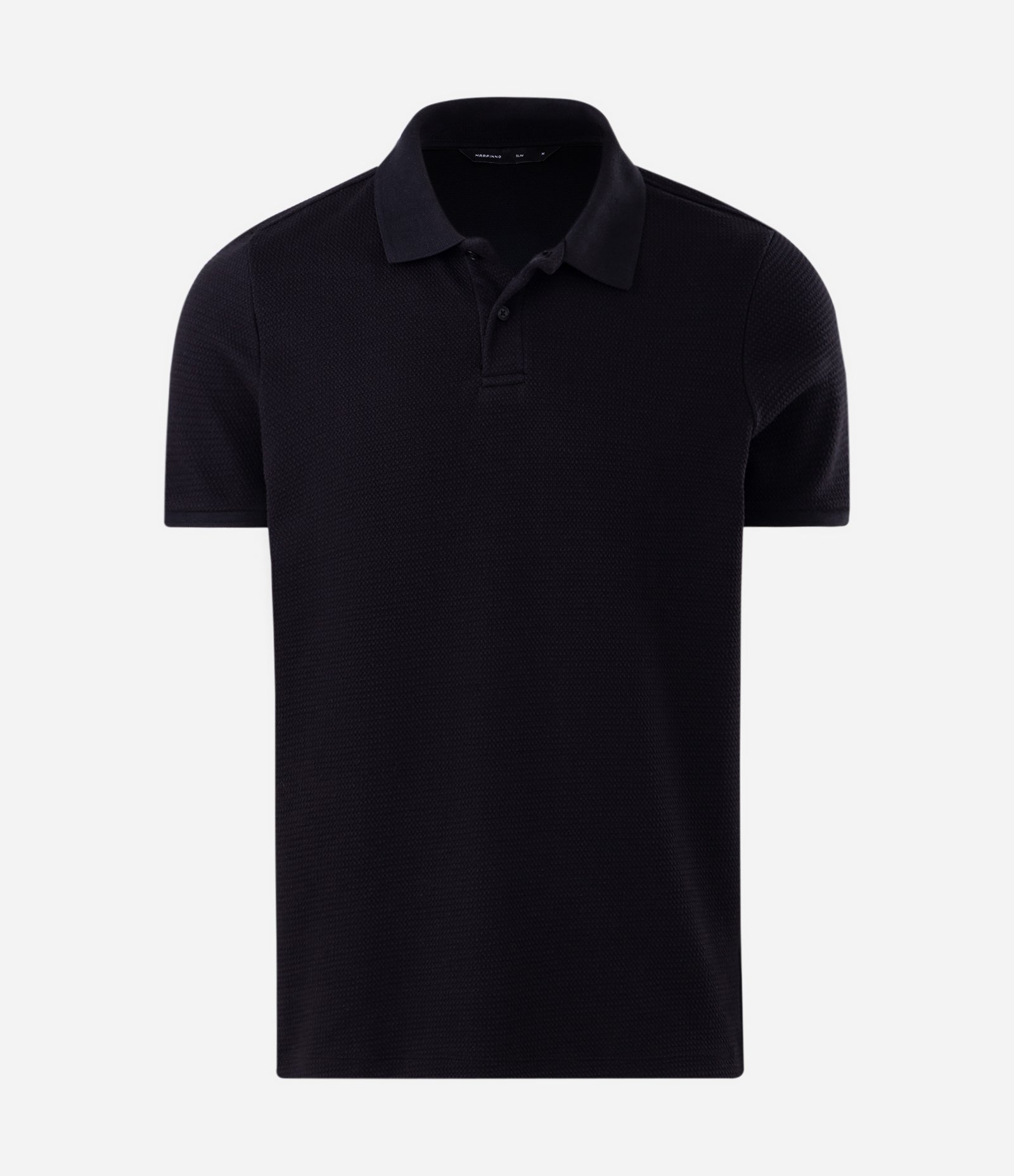 Polo Slim Texturizado Manga Curta Preto 4