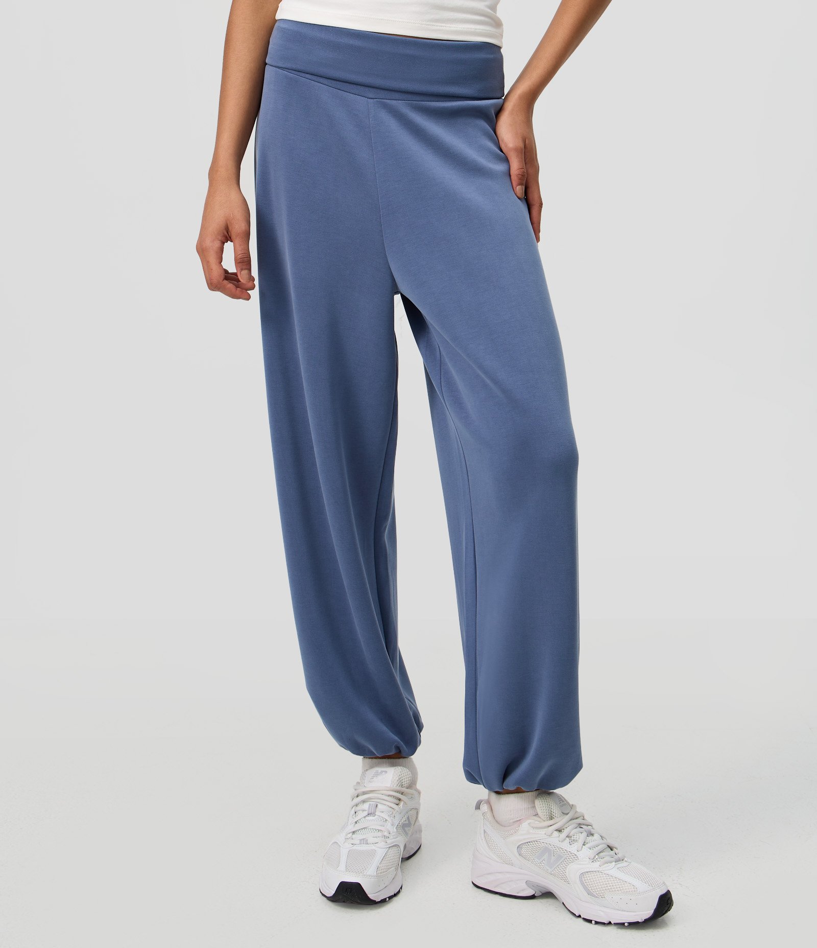 Calça Aladim em Microfibra com Cós Largo Azul 2