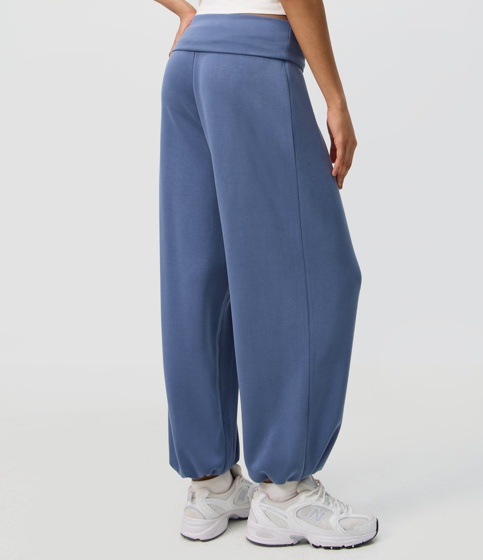 Calça Aladim em Microfibra com Cós Largo Azul 4