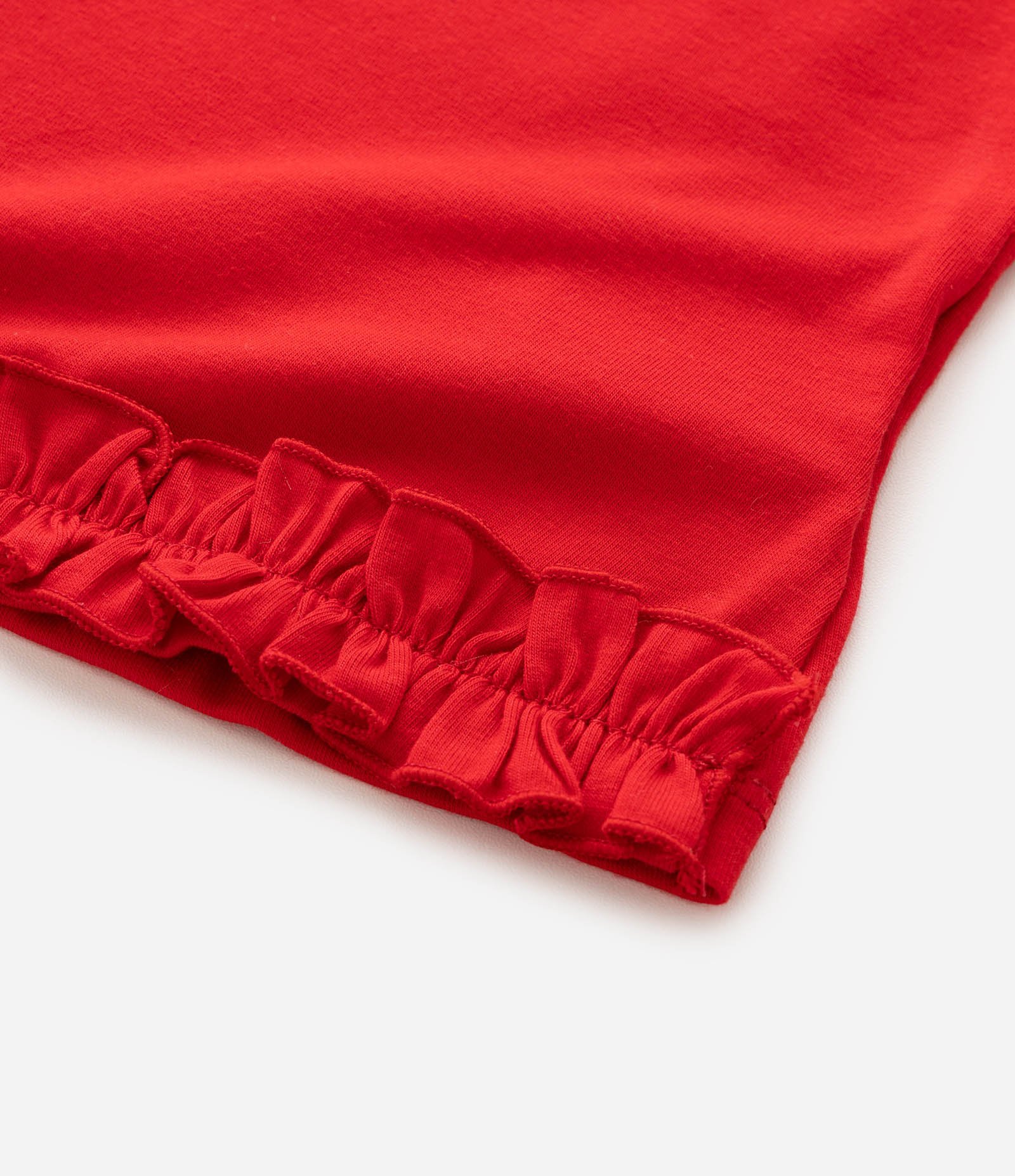 Regata Slim Infantil com Babado na Barra e Bordado Coração – Tam 1 a 6 Anos Vermelho 3