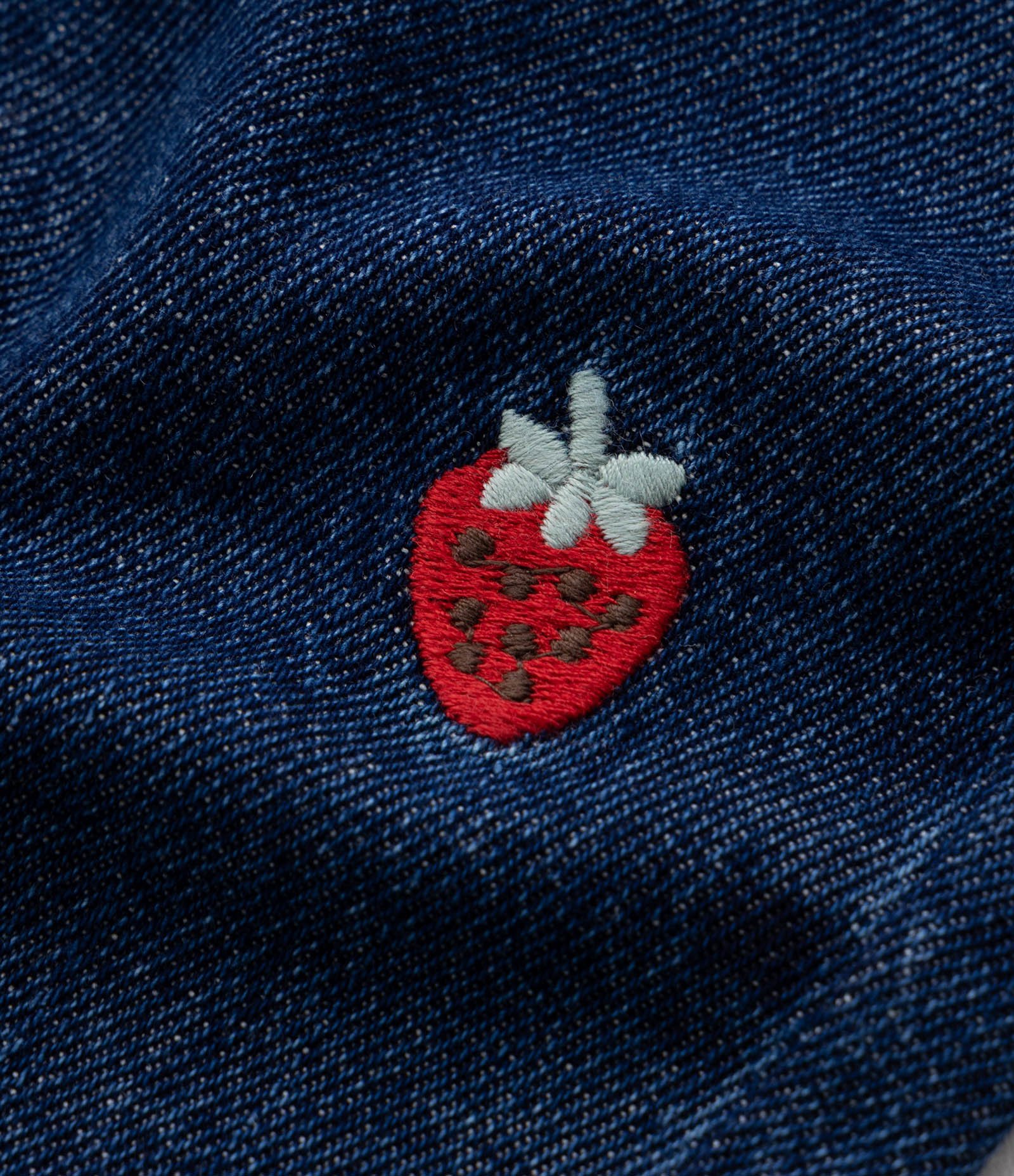 Calça Jeans Wide Infantil com Bordado Mini Ícones - Tam 1 a 6 Anos Azul 4