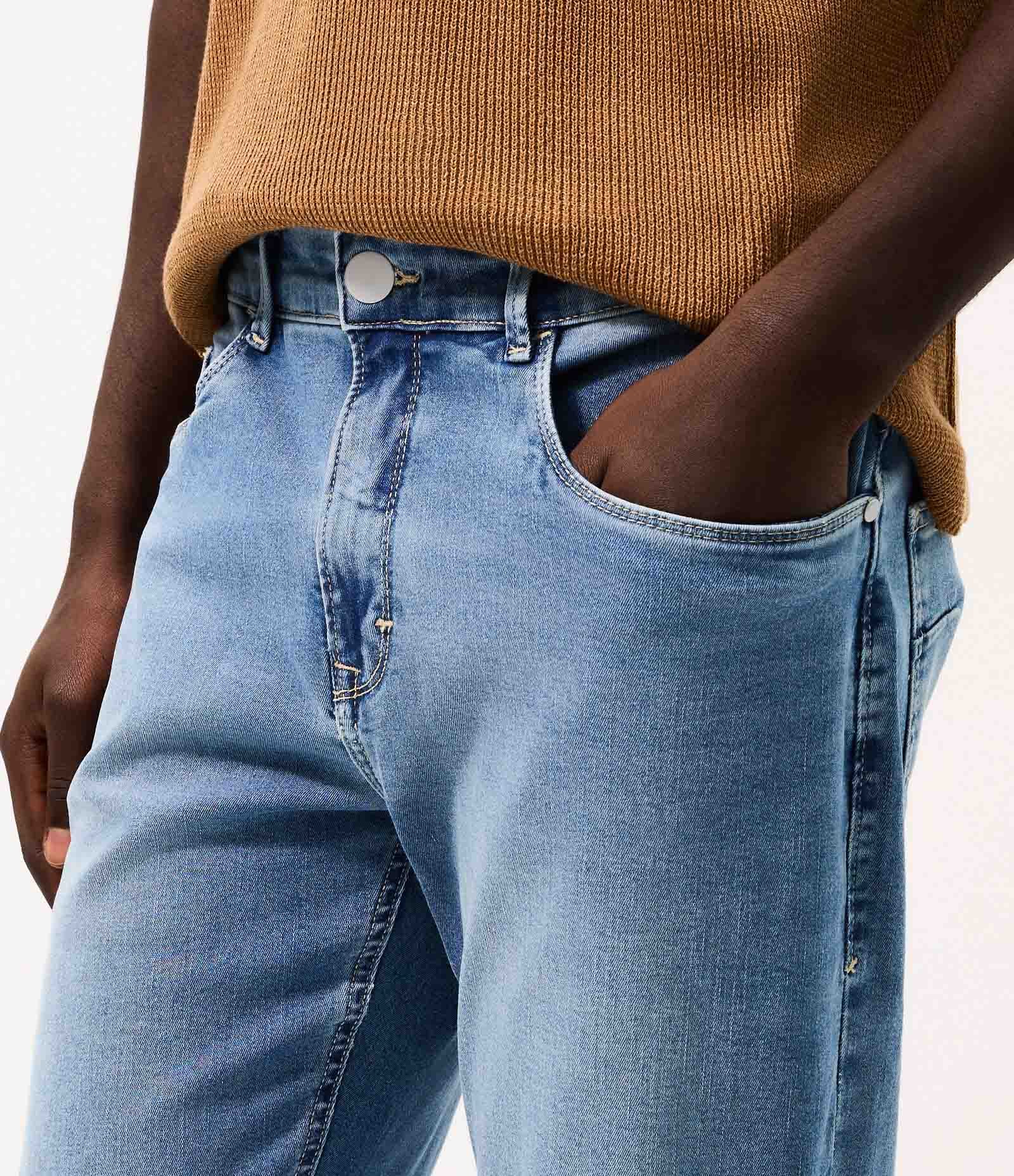 Calça Jeans Slim Estonada Azul 3