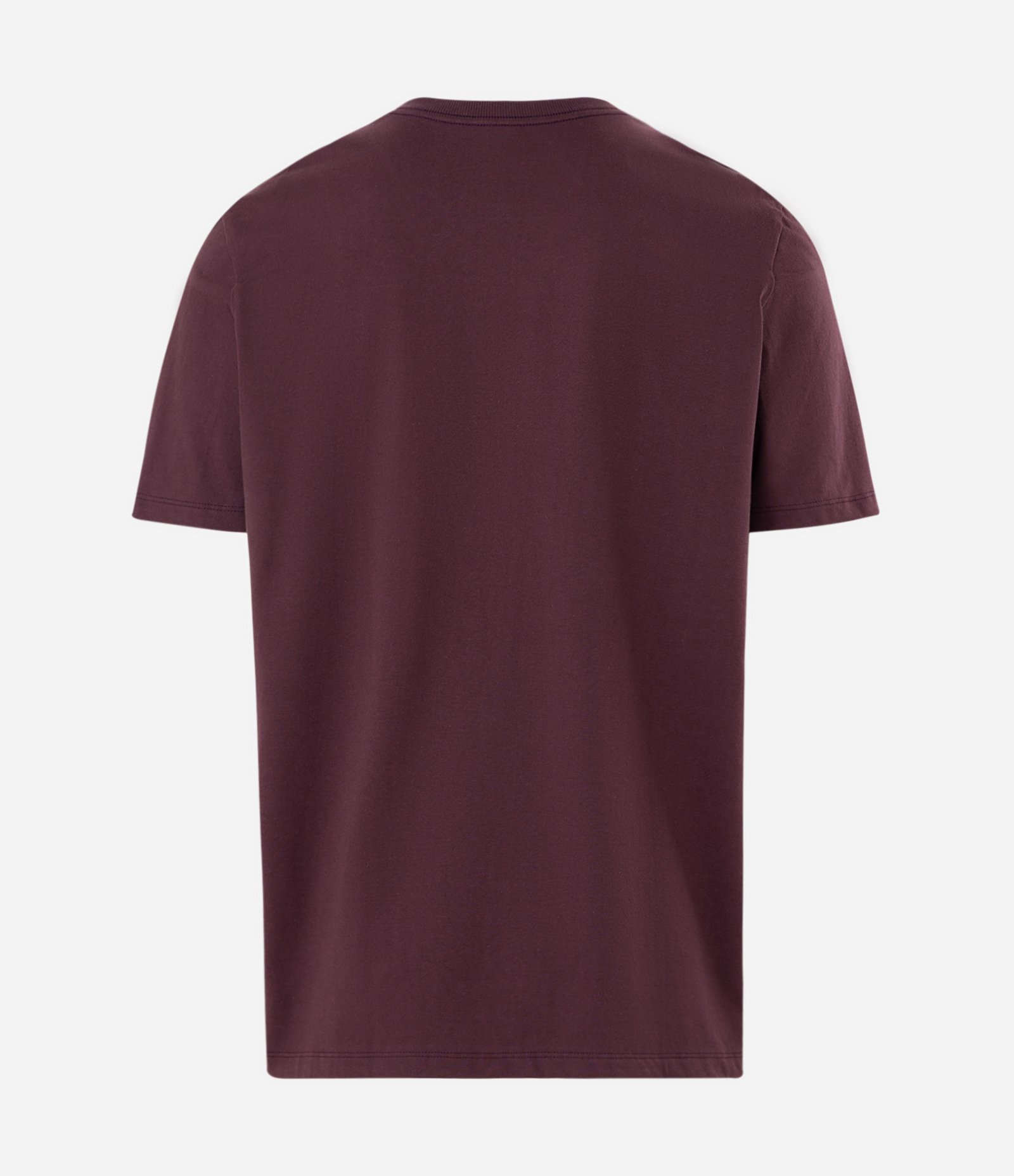 Camiseta Comfort Básica em Malhão com Etiqueta na Manga Bordô 3