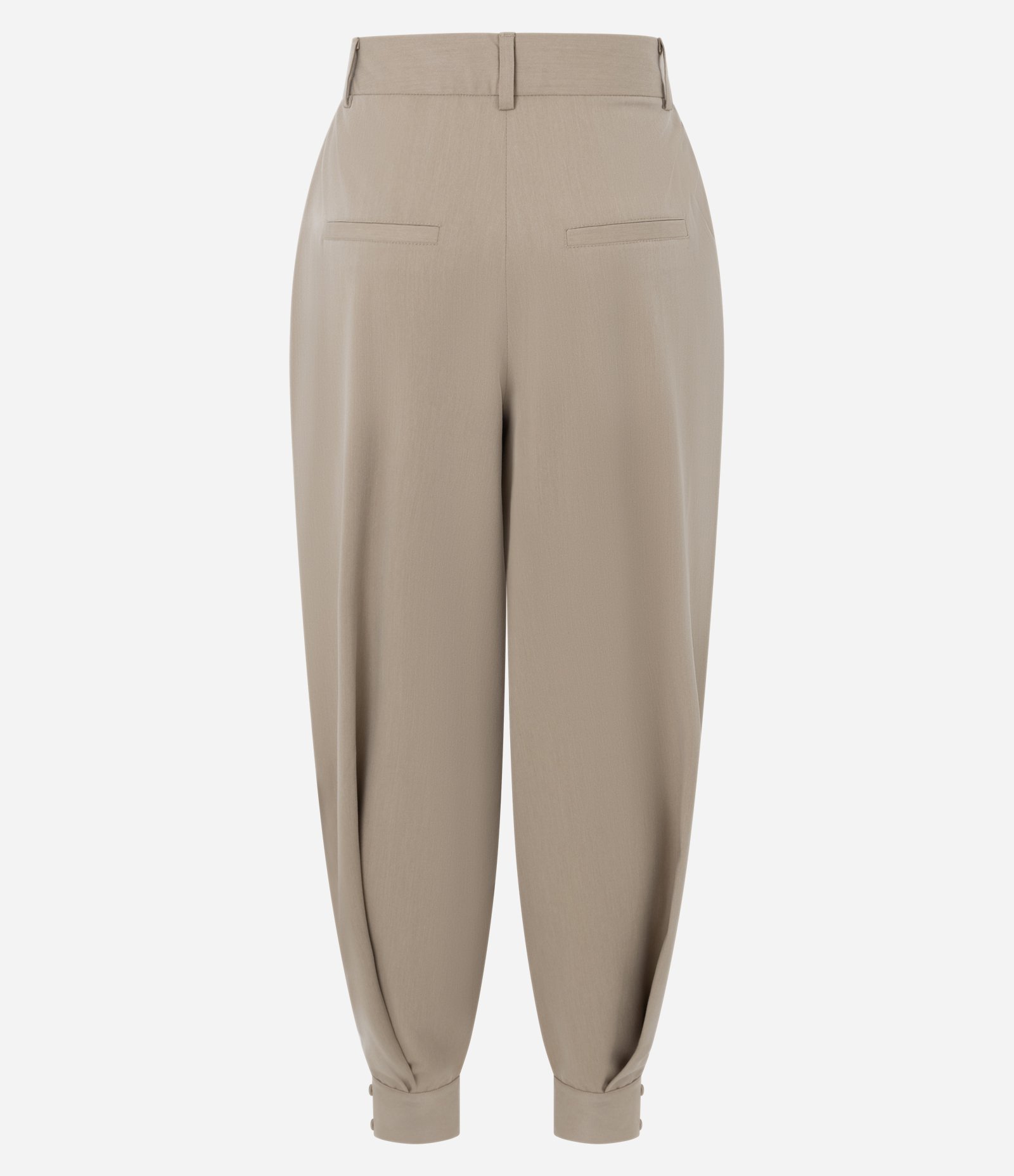 Calça Aladim Alfaiatada com Pregas Frontais Bege 2