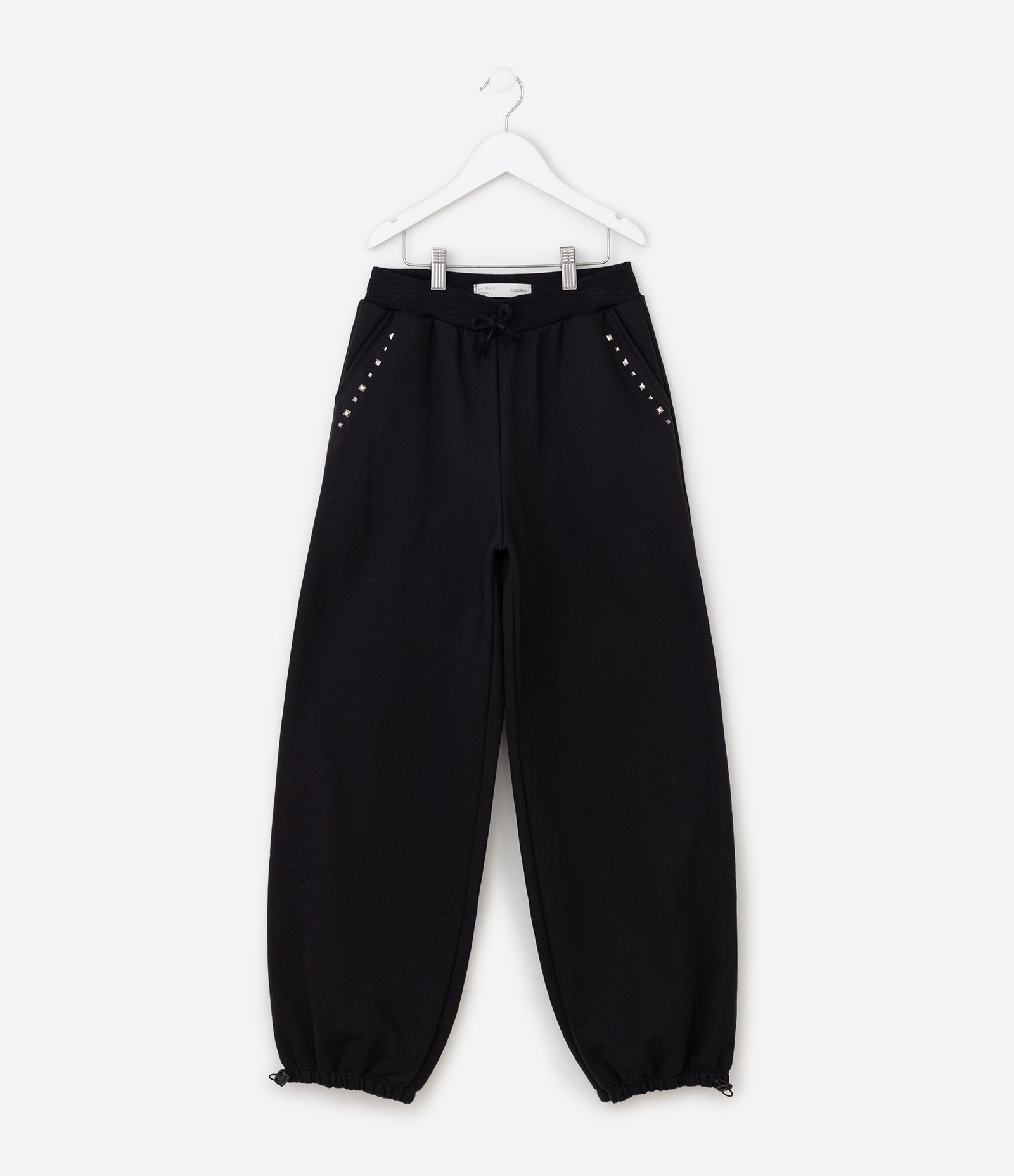 Calça Parachute Infantil em Moletom com Tachas – Tam 5 a 16 Anos Preto 2
