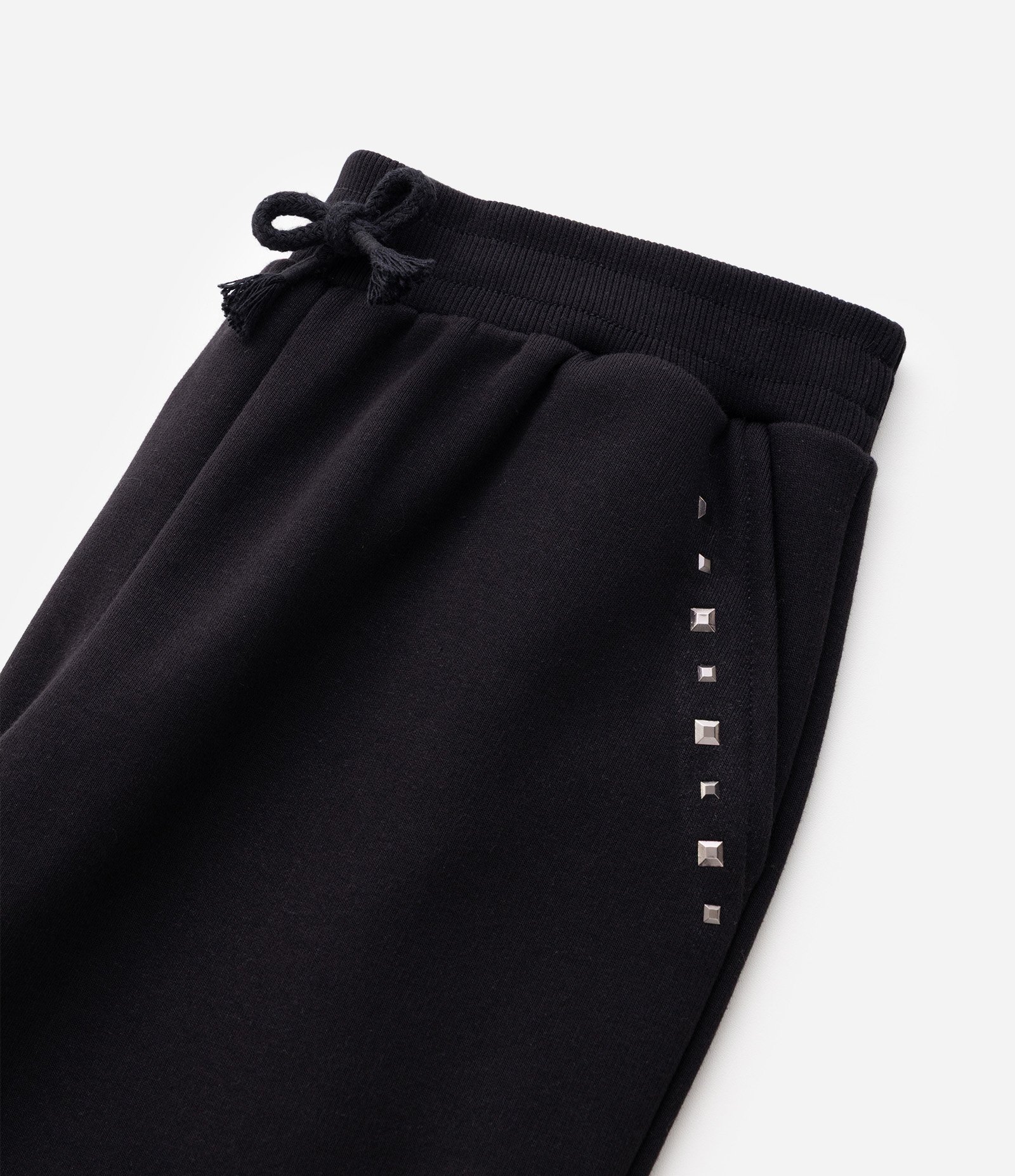 Calça Parachute Infantil em Moletom com Tachas – Tam 5 a 16 Anos Preto 5