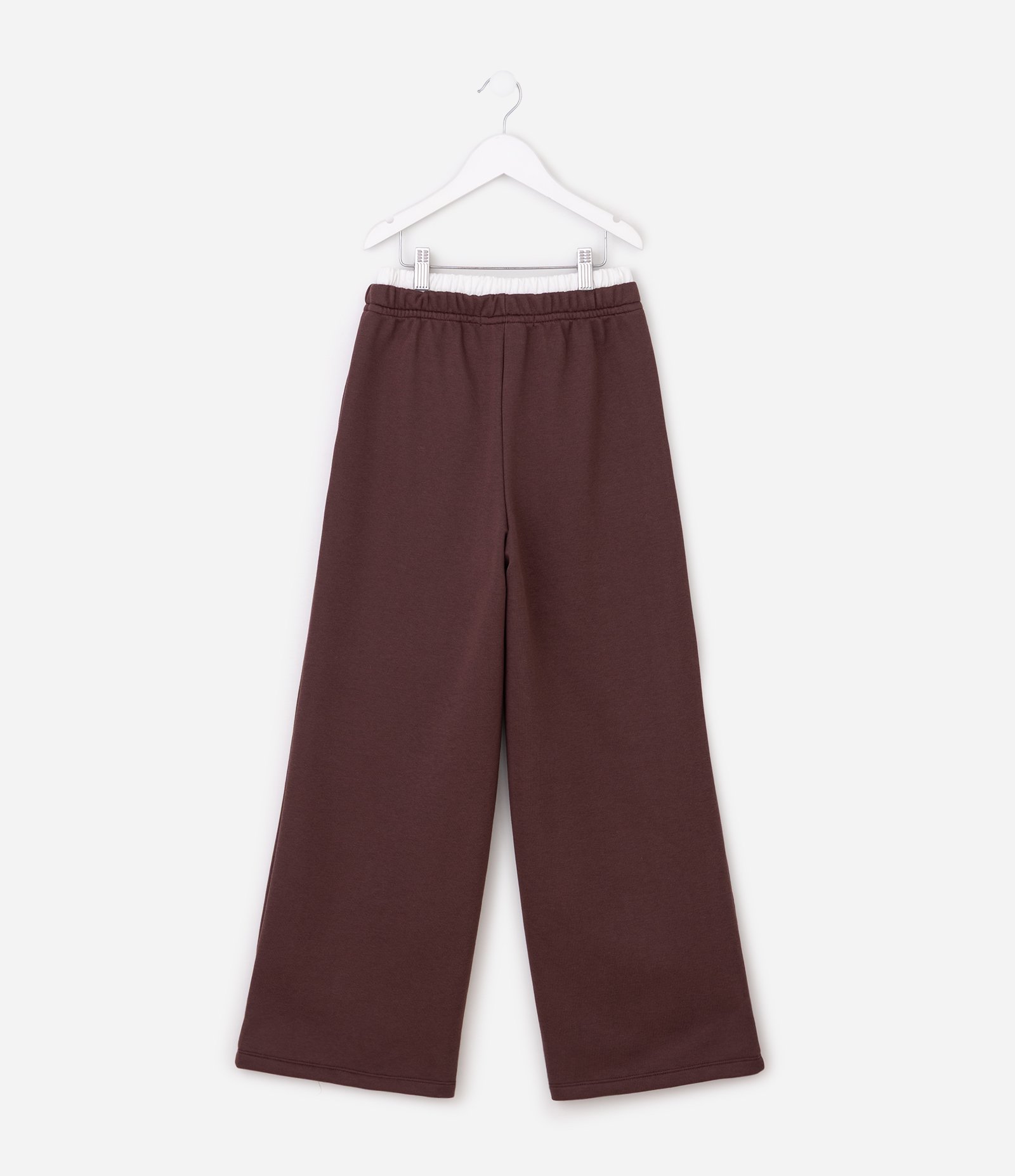 Calça Wide em Moletom com Cordão - Tam 5 a 16 Marrom 2