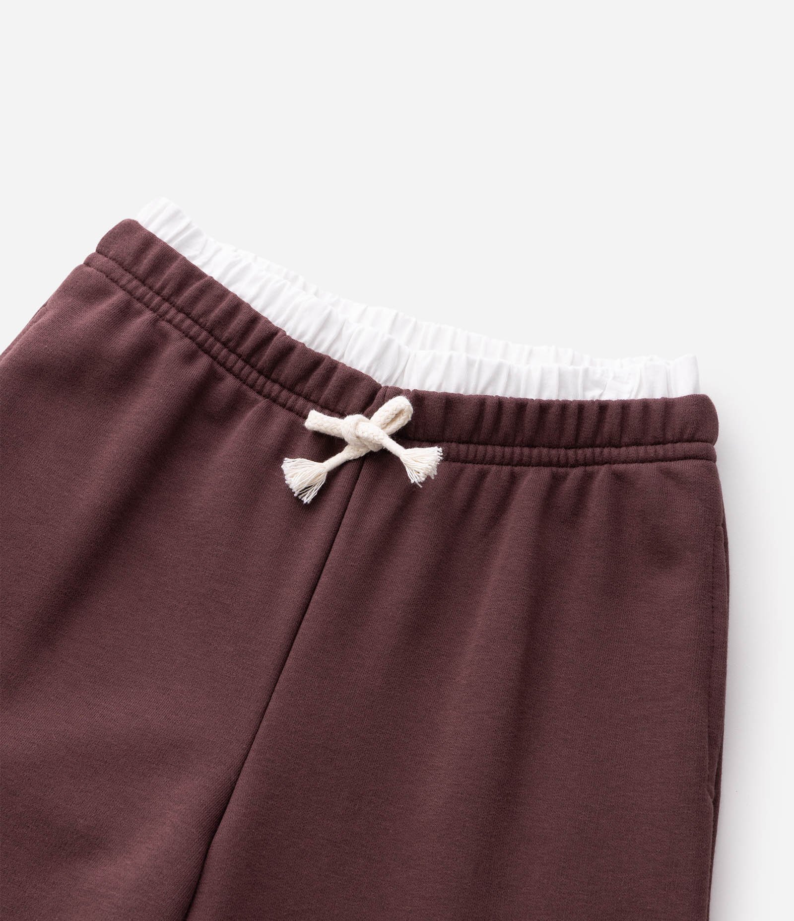 Calça Wide em Moletom com Cordão - Tam 5 a 16 Marrom 4