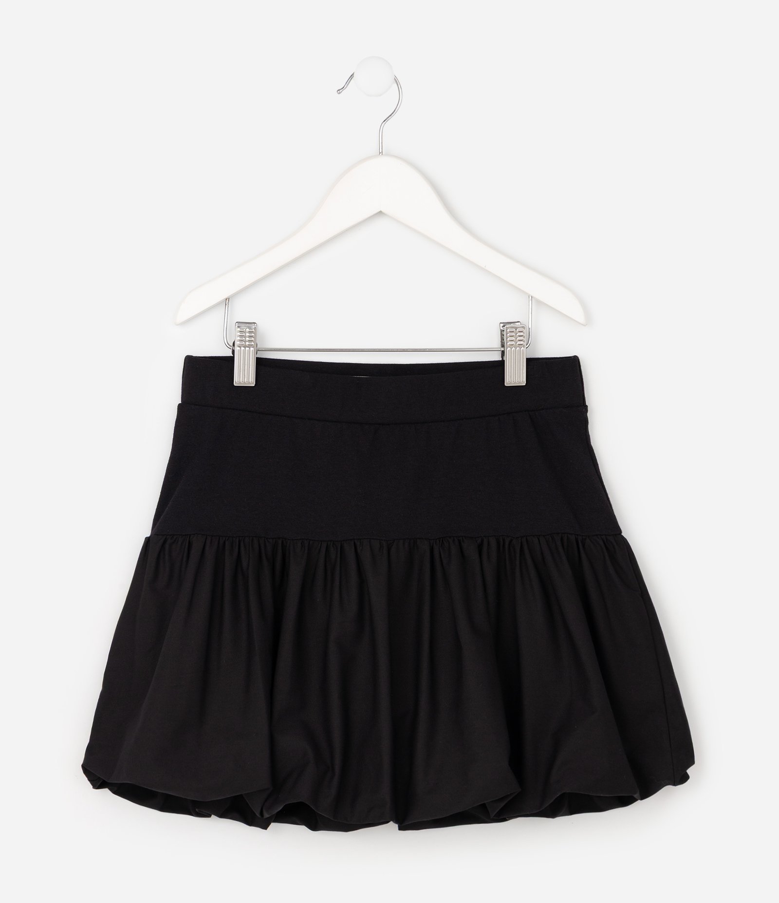 Short Saia Infantil Balonê em Tricoline - Tam 5 A 16 Anos Preto 4