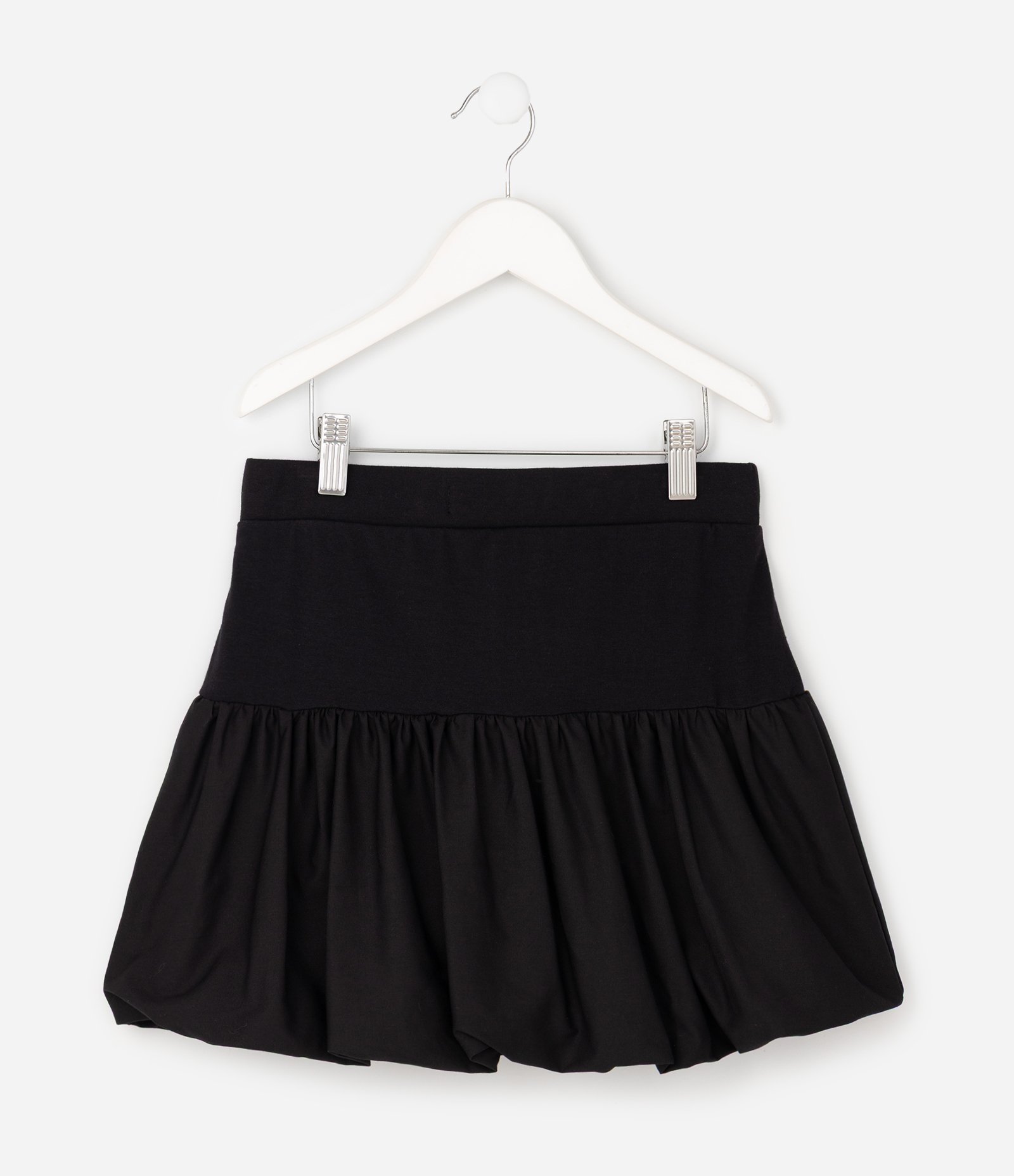 Short Saia Infantil Balonê em Tricoline - Tam 5 A 16 Anos Preto 5