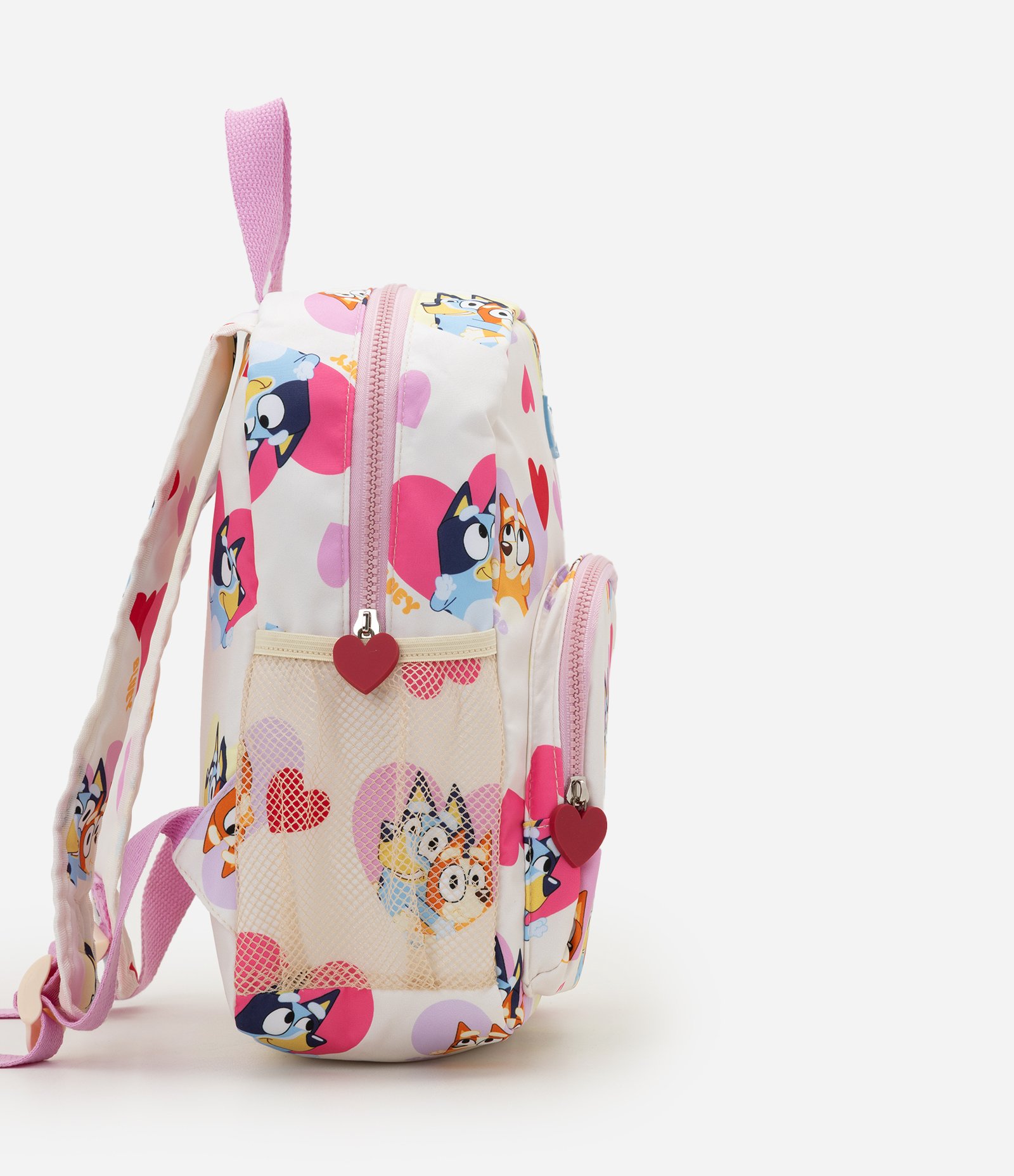 Mochila Infantil Bluey Estampa Personagens com Bolsos Laterais - Tam Único Off White 2