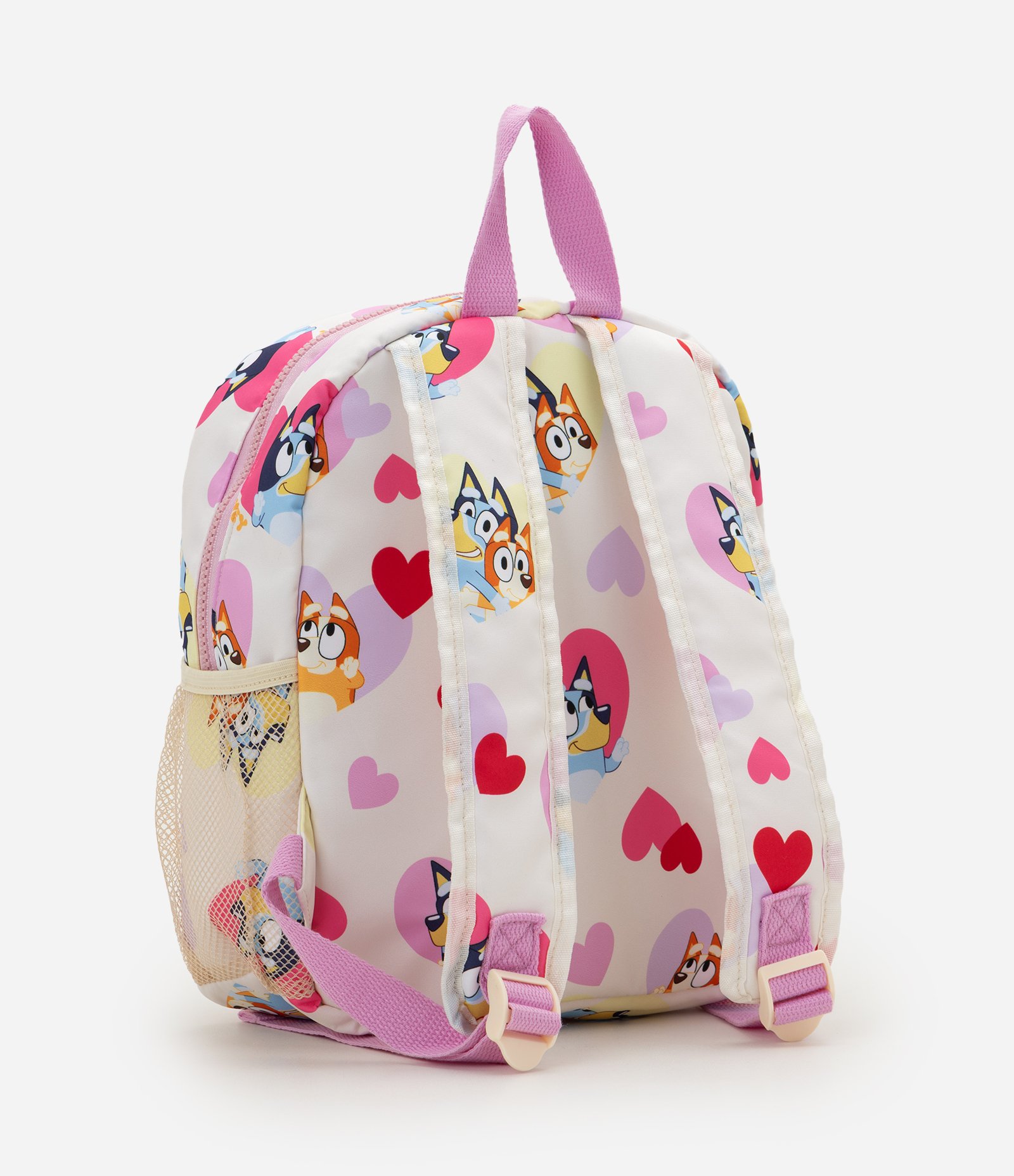 Mochila Infantil Bluey Estampa Personagens com Bolsos Laterais - Tam Único Off White 5