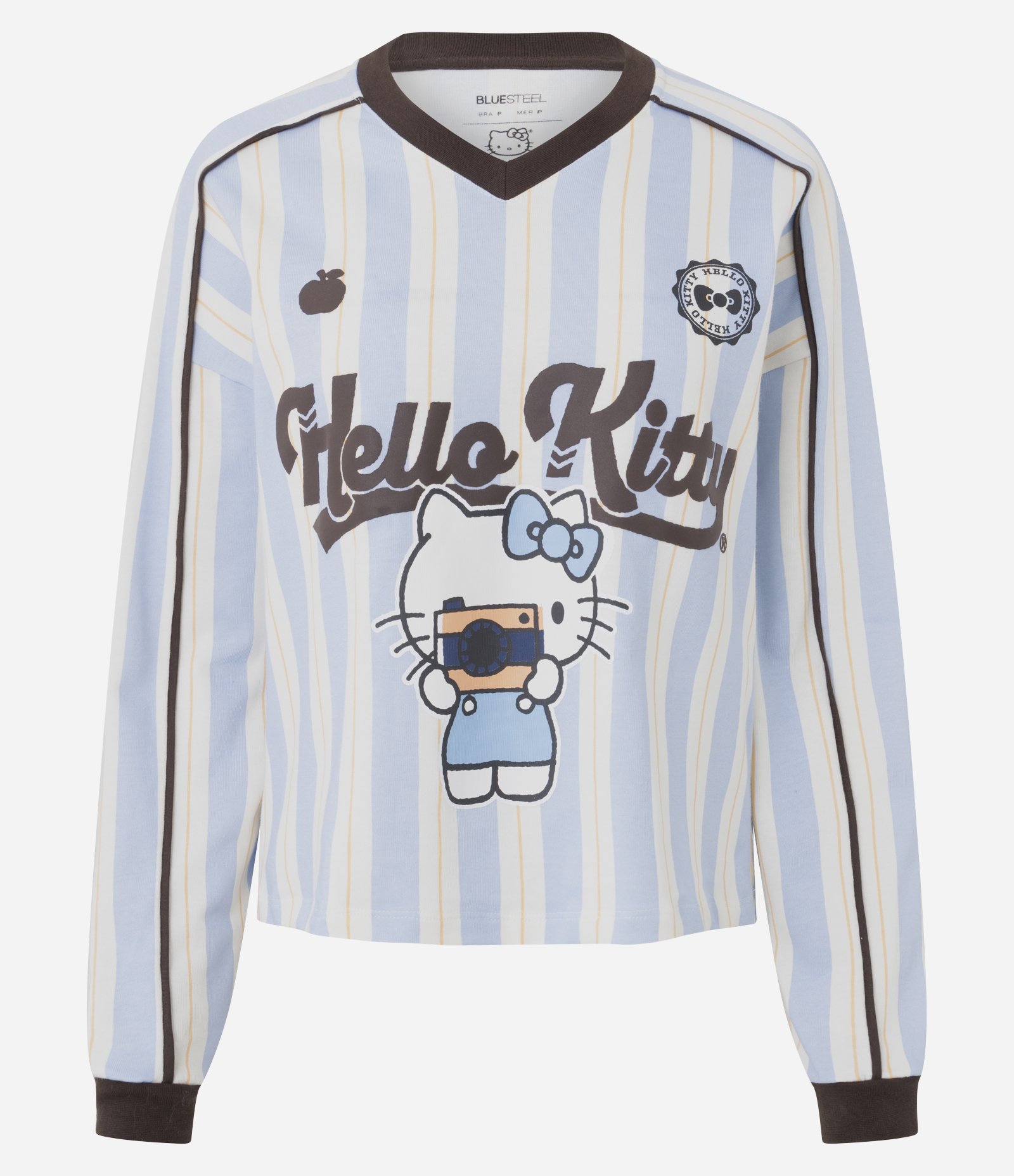 Blusa em Algodão Hello Kitty Listrada Branco 5