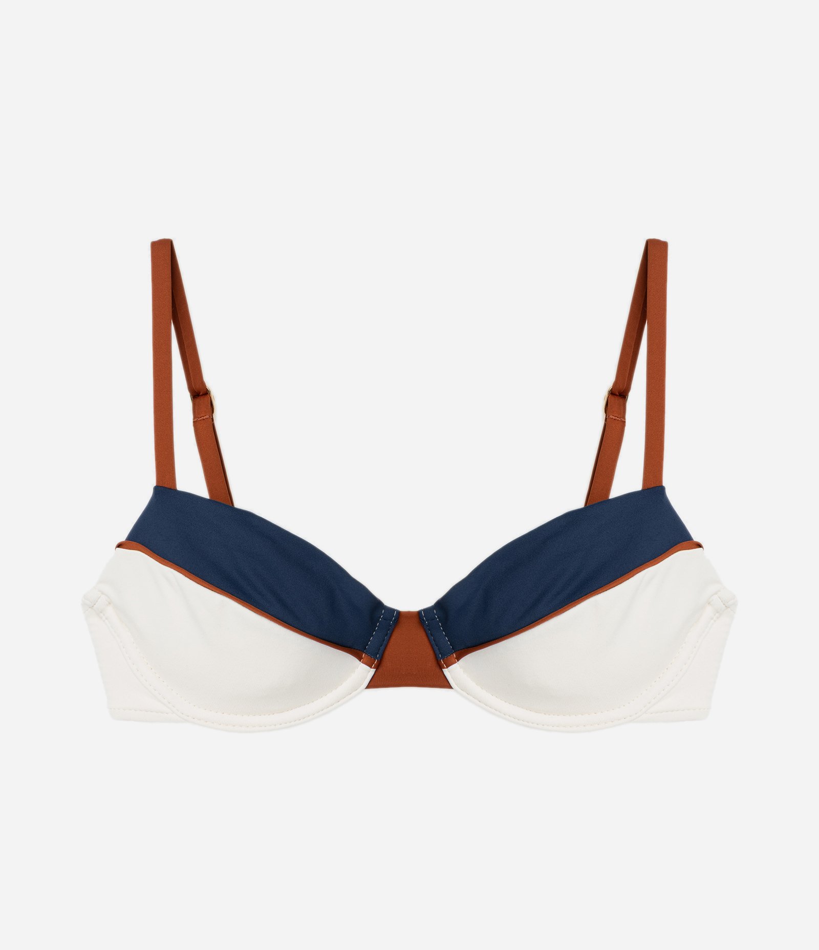 Biquíni Top Meia Taça em Microfibra com Estampa Color Block Azul 5