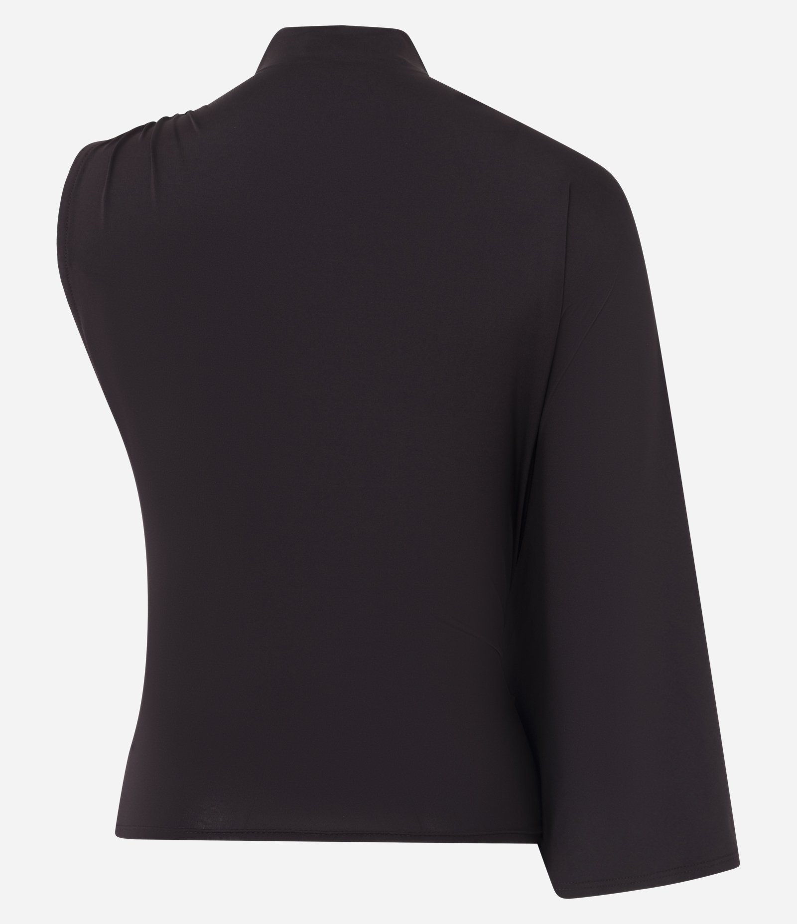 Blusa Ombro Único em Microfibra com Manga Longa Soltinha Roxo Escuro 2
