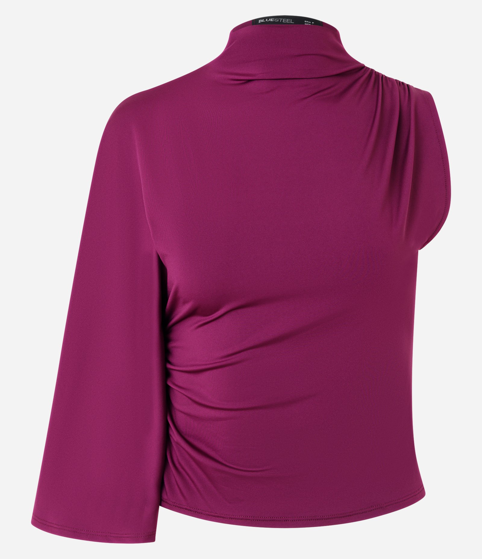 Blusa Ombro Único em Microfibra com Manga Longa Soltinha Roxo 5