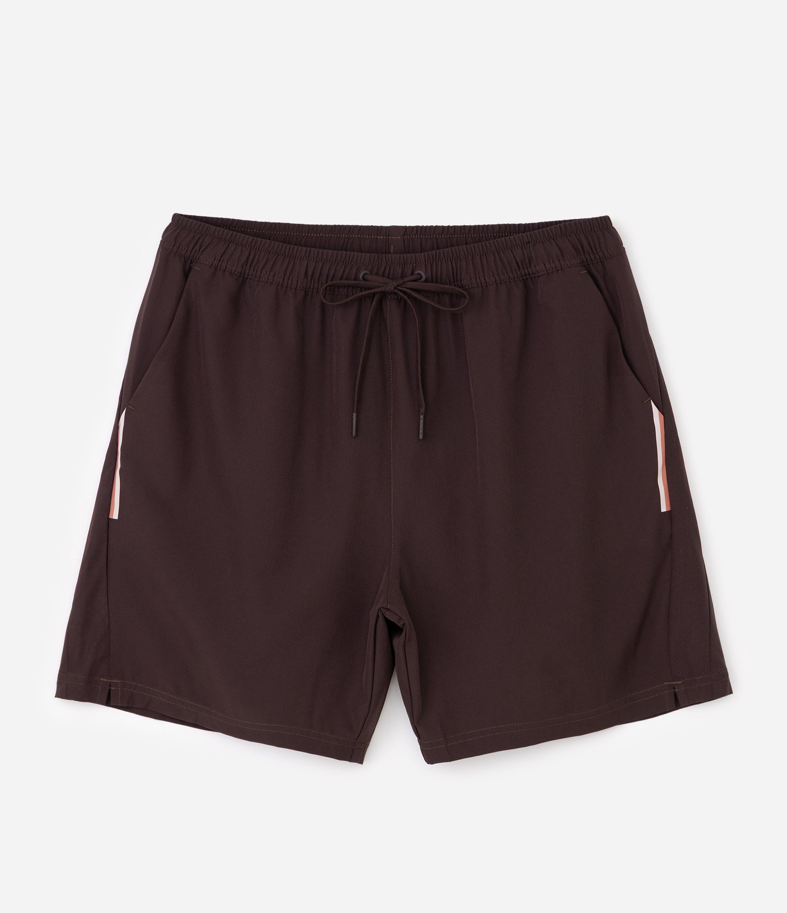 Bermuda Esportiva com Laser Cut e Print Lateral Marrom Escuro 1