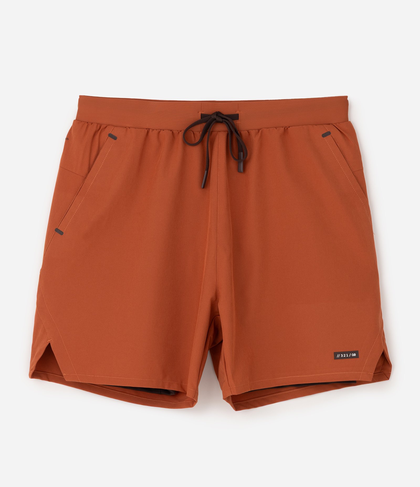 Bermuda Esportiva Corrida com Short de Compressão Caramelo 6