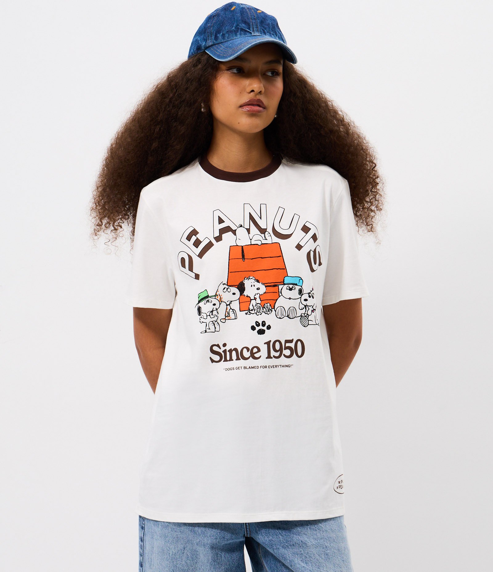 Camiseta em Algodão com Peanuts Snoopy e Amigos Estampado Branco 3