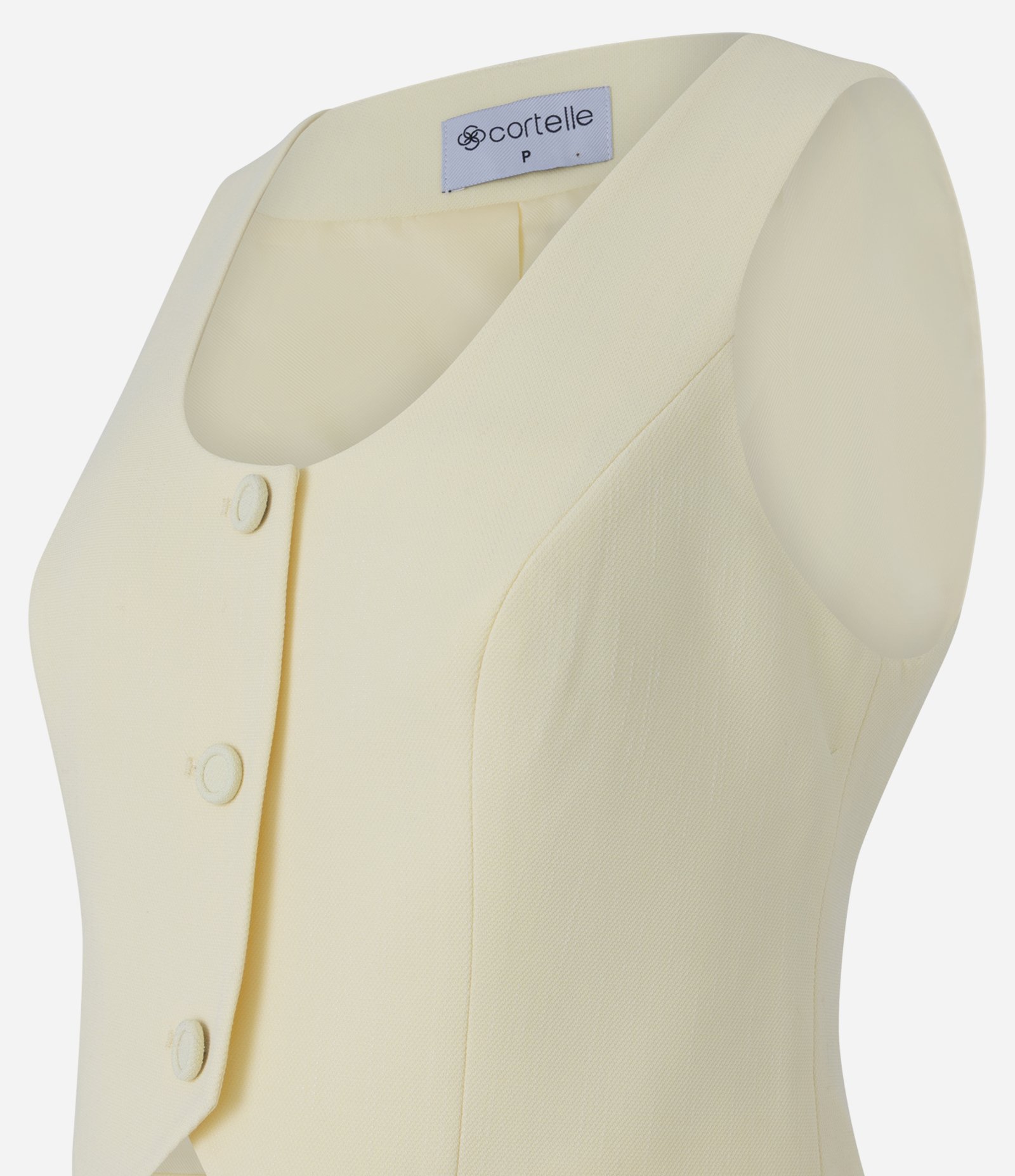 Colete Cropped Alfaiatado com Textura e Botões Amarelo 6