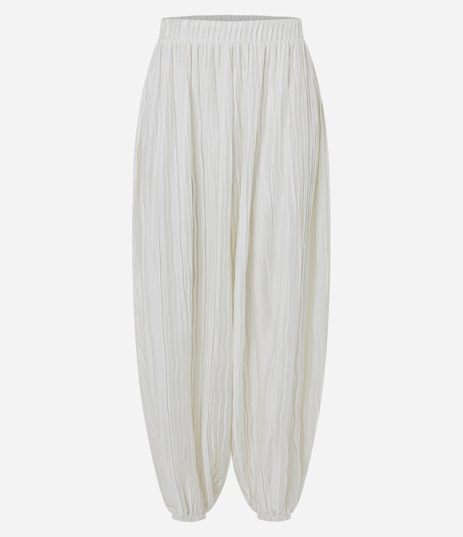 Calça Aladim em Cetim Texturizado Branco 5