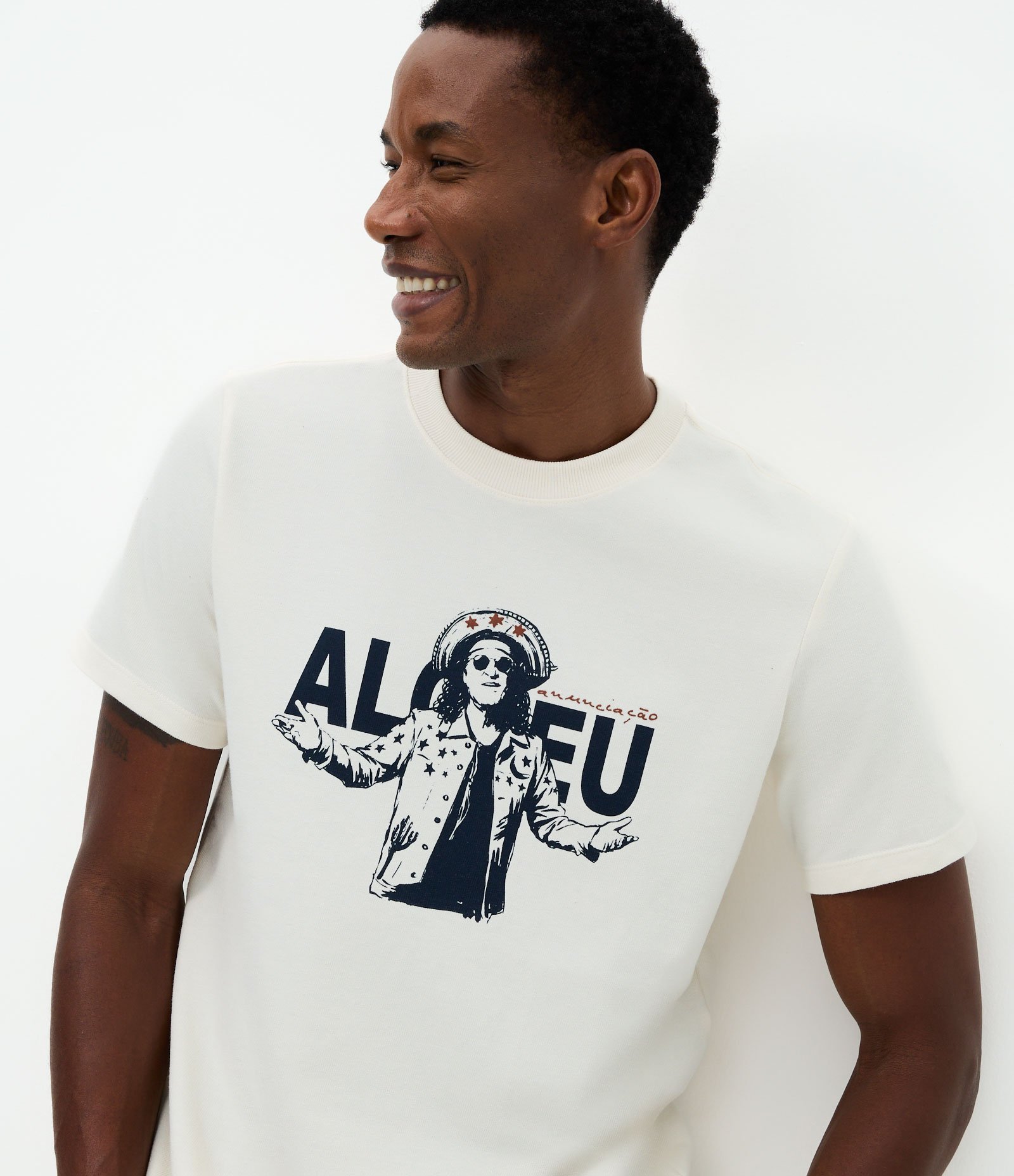 Camiseta Alceu Valença Estampa Frontal e Costas Branco 2