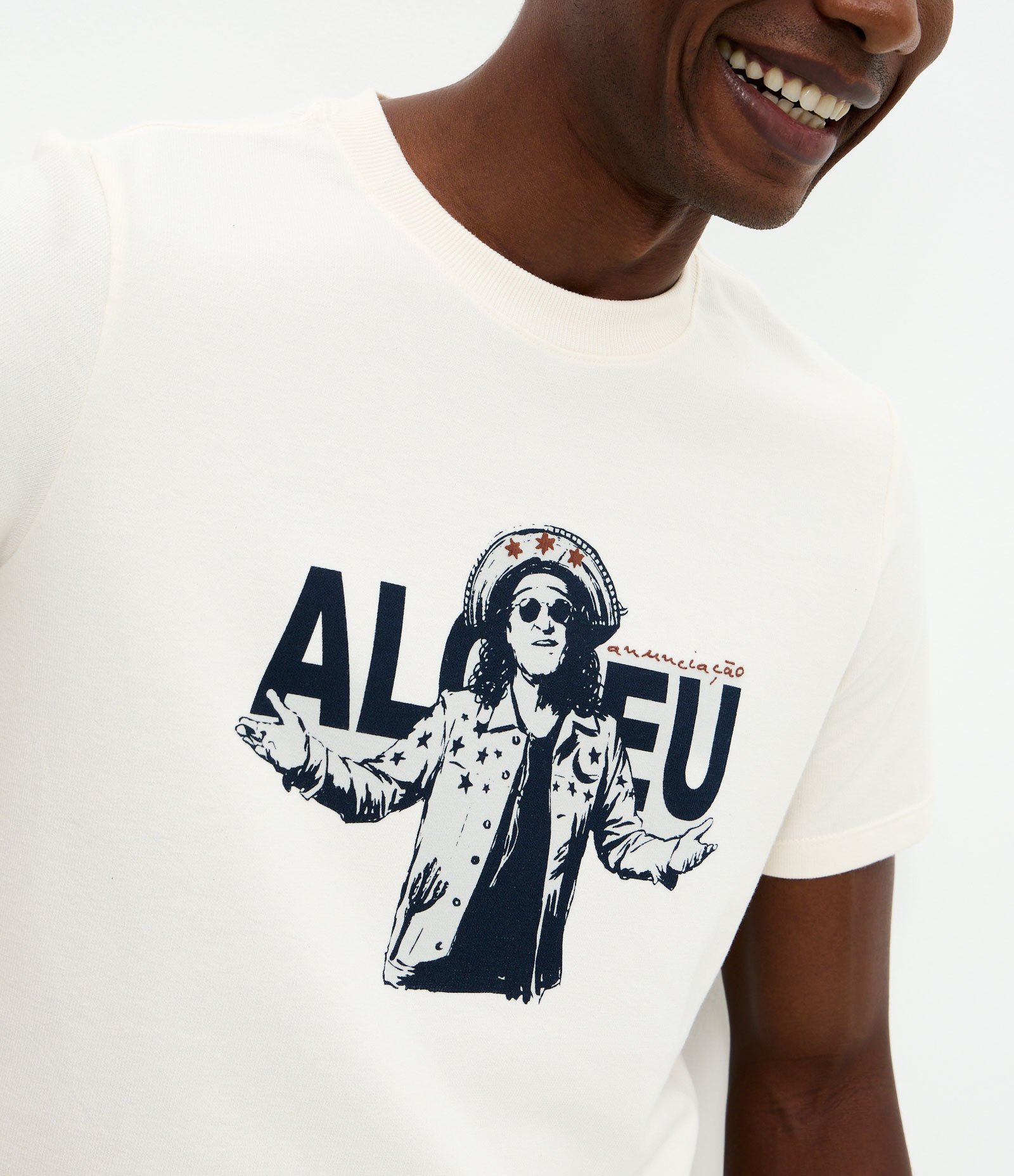 Camiseta Alceu Valença Estampa Frontal e Costas Branco 3