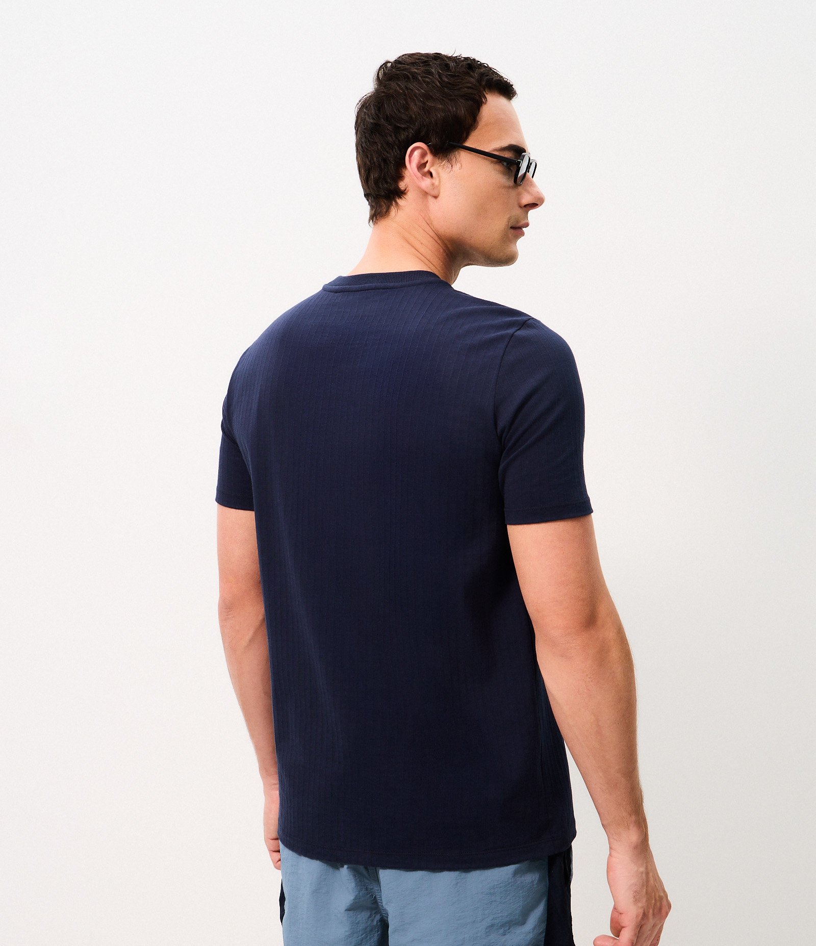 Camiseta Slim em Algodão Azul 3