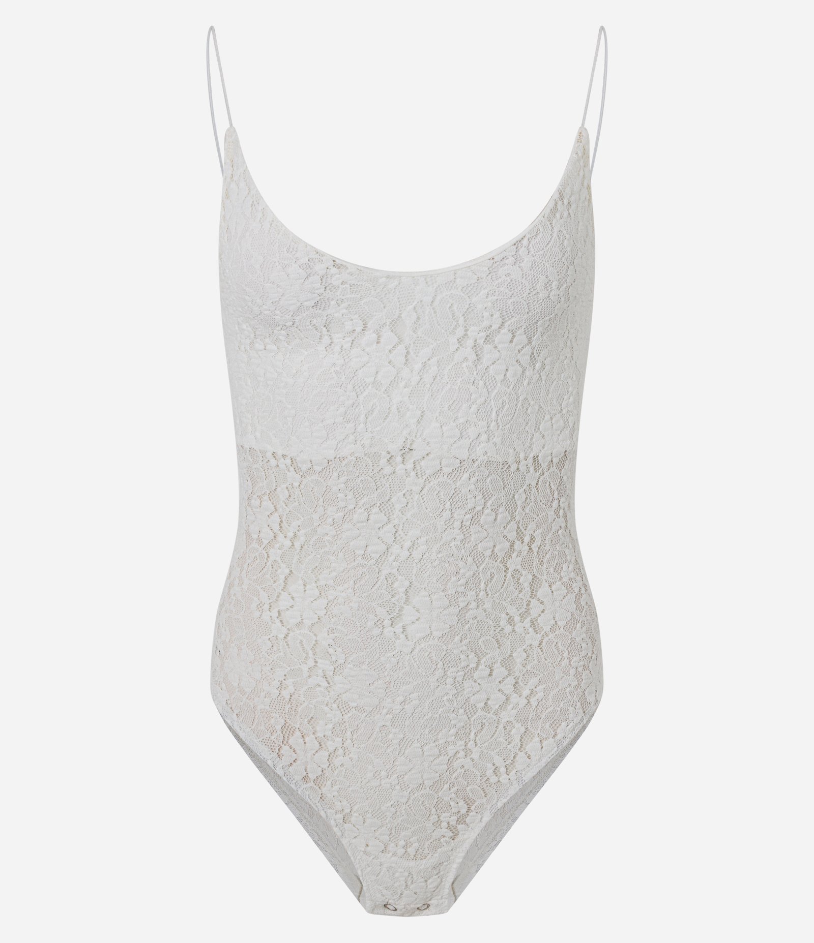 Body de Alcinha em Renda Texturizada Branco 1