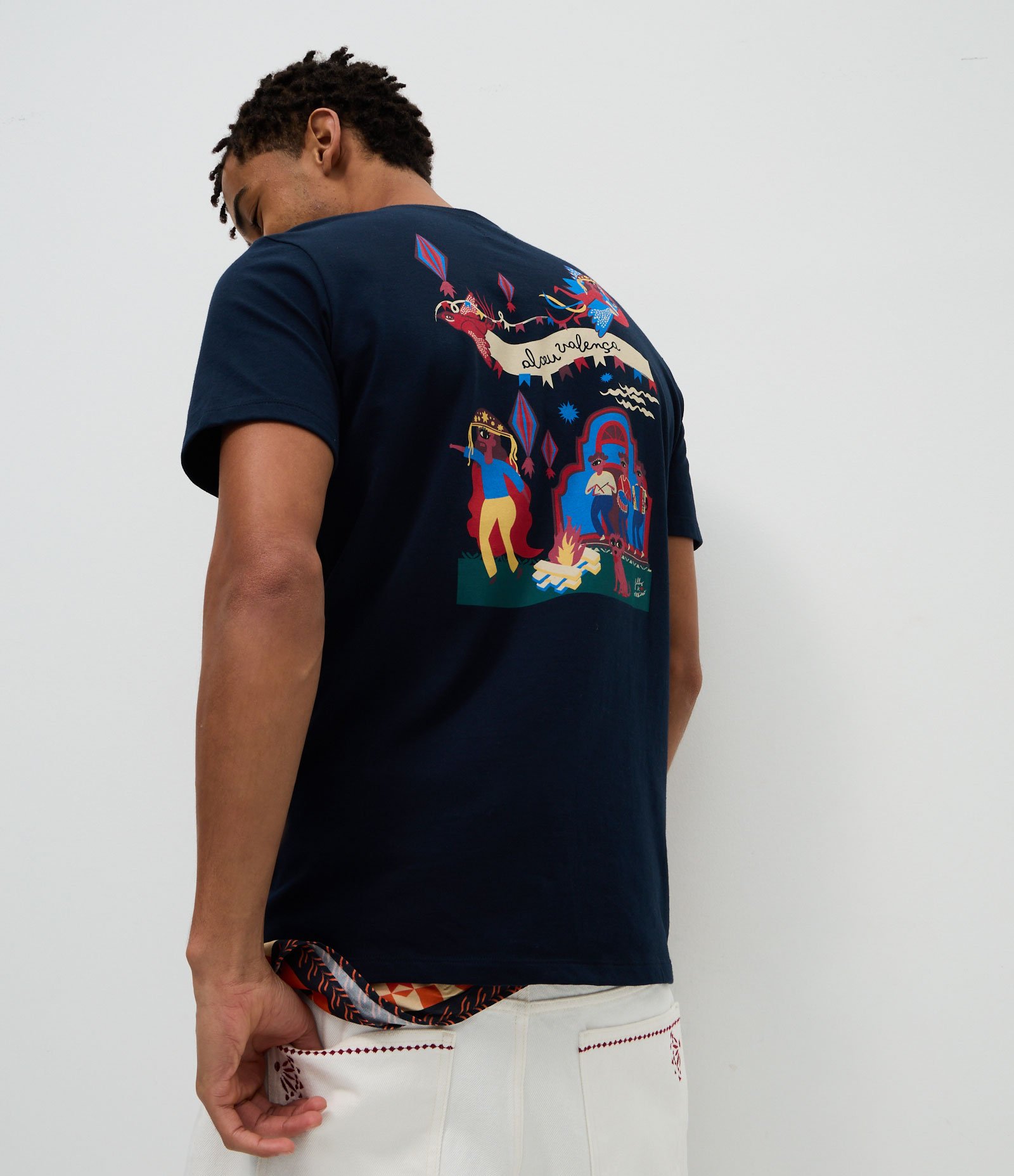 Camiseta com Bordado Alceu Valença Azul 1