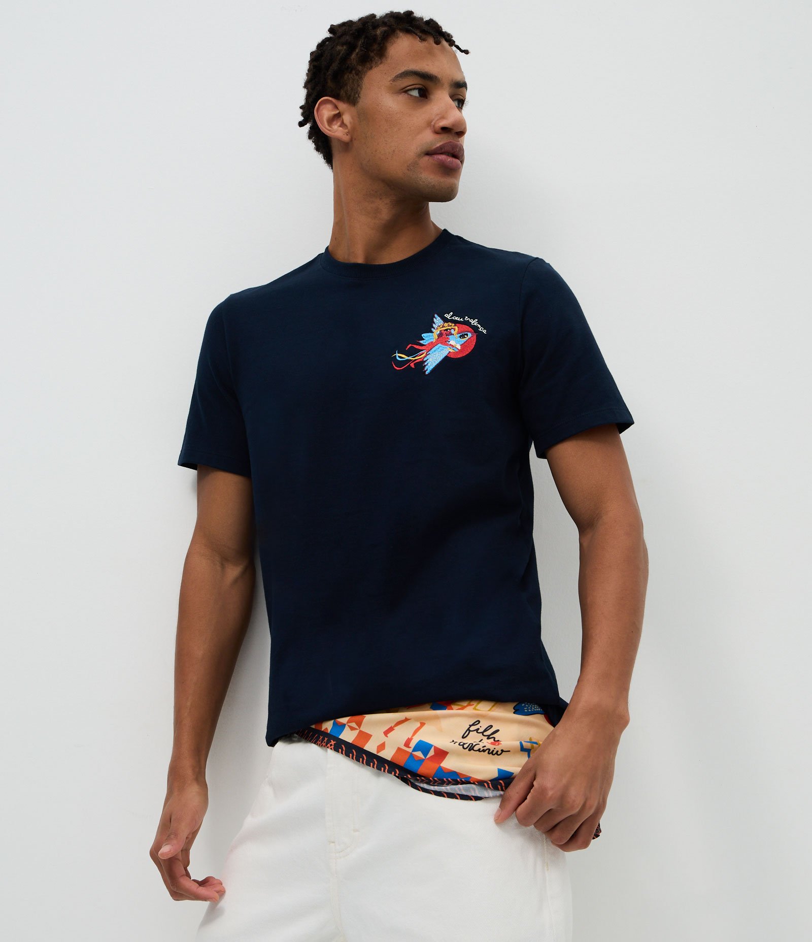 Camiseta com Bordado Alceu Valença Azul 2