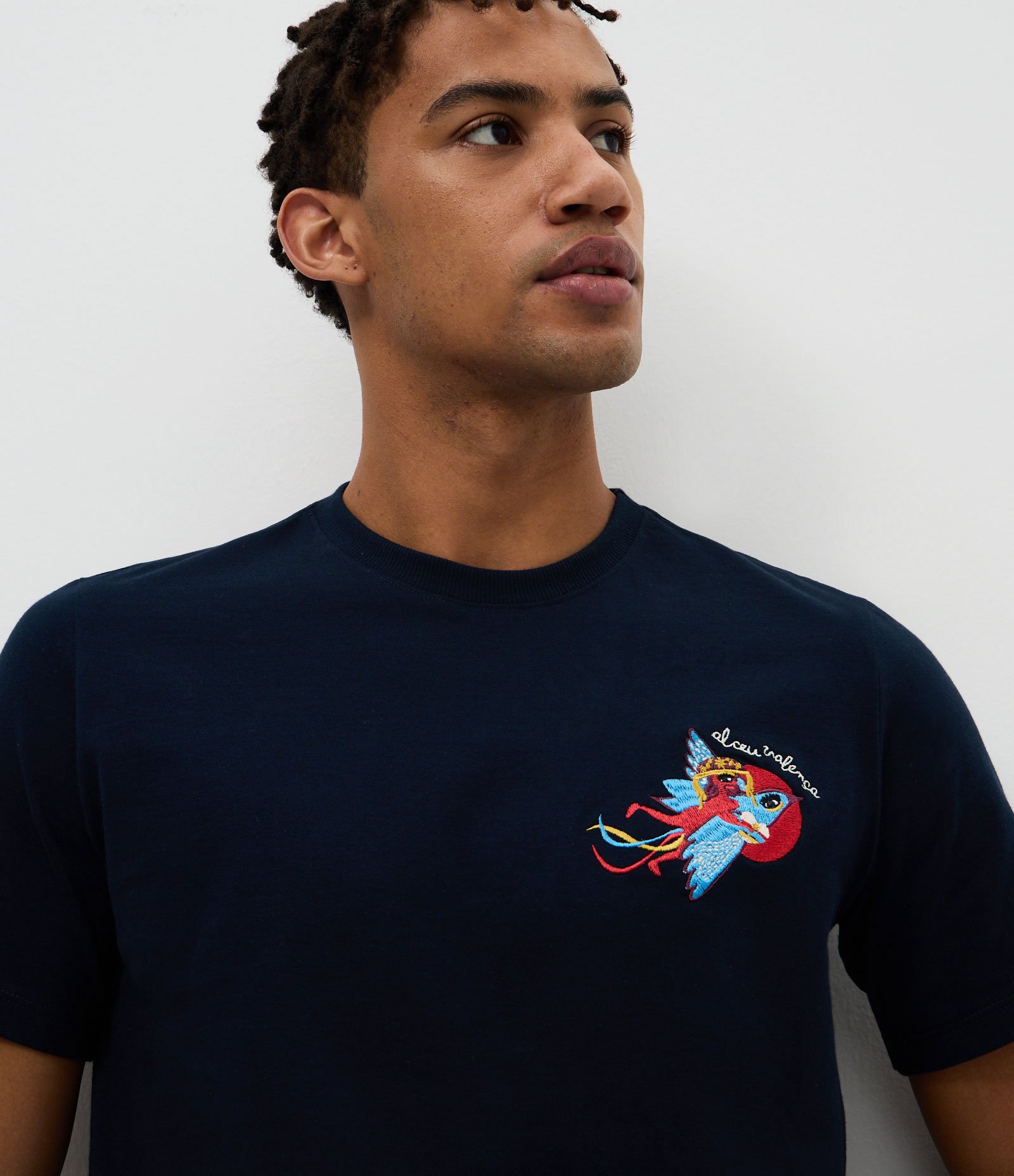 Camiseta com Bordado Alceu Valença Azul 4