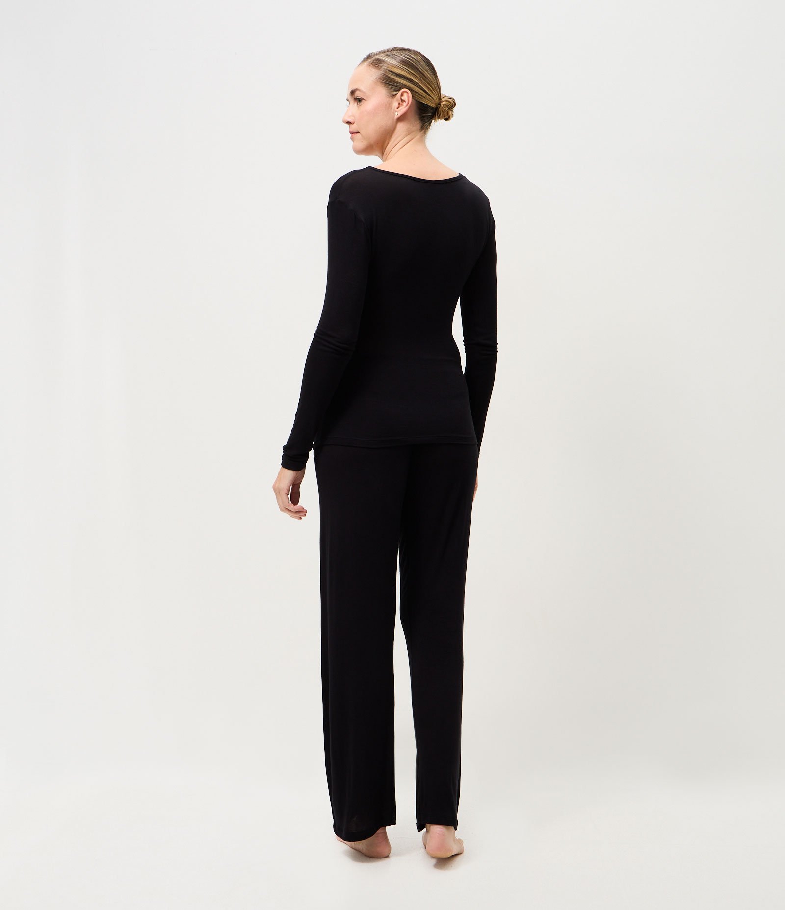 Pijama Longo em Flame com Transparência Preto 4