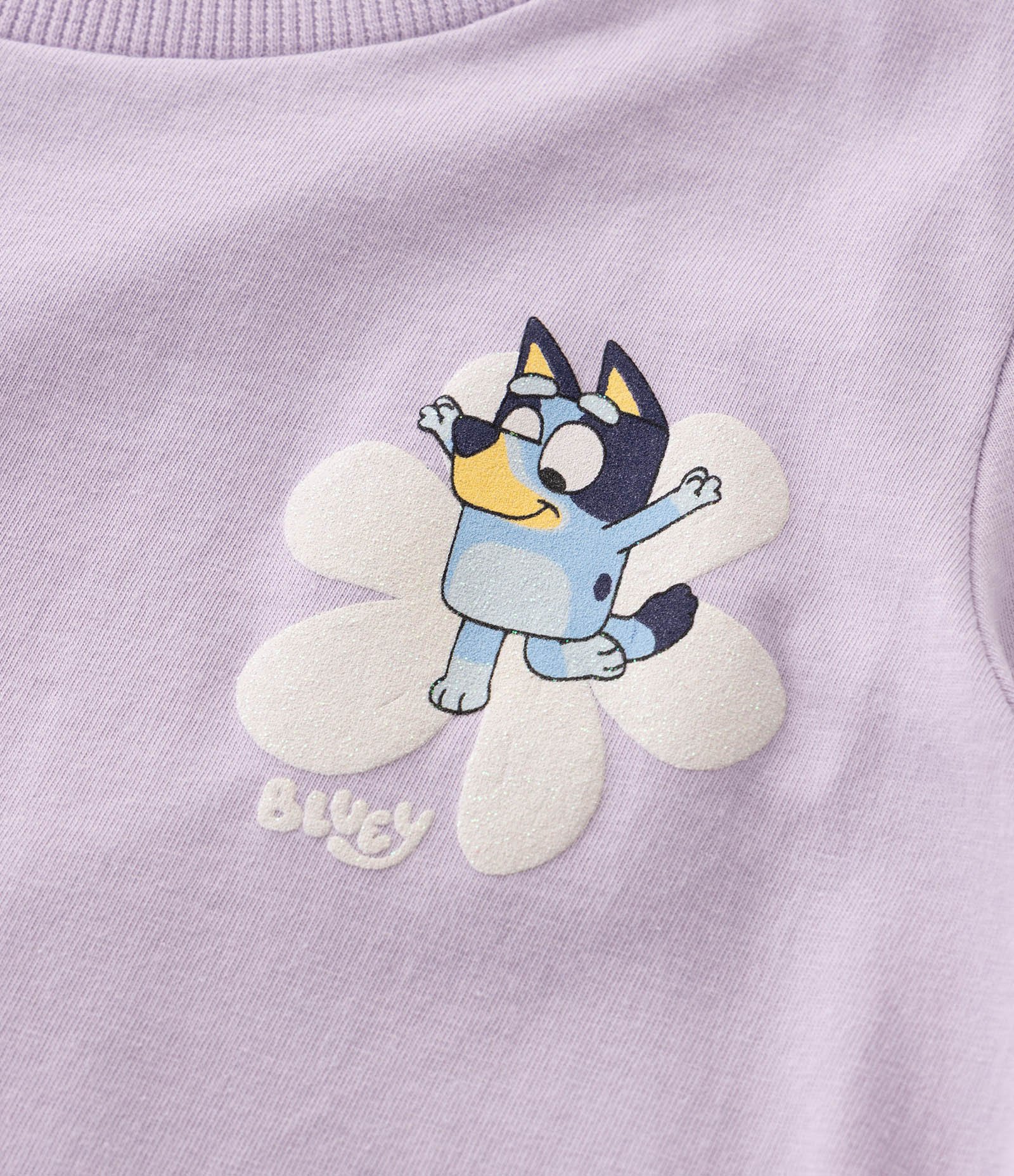Conjunto Comfort Infantil com Estampa Bluey Floral e Bermuda Ciclista – Tam 1 a 6 Anos Lilás 5