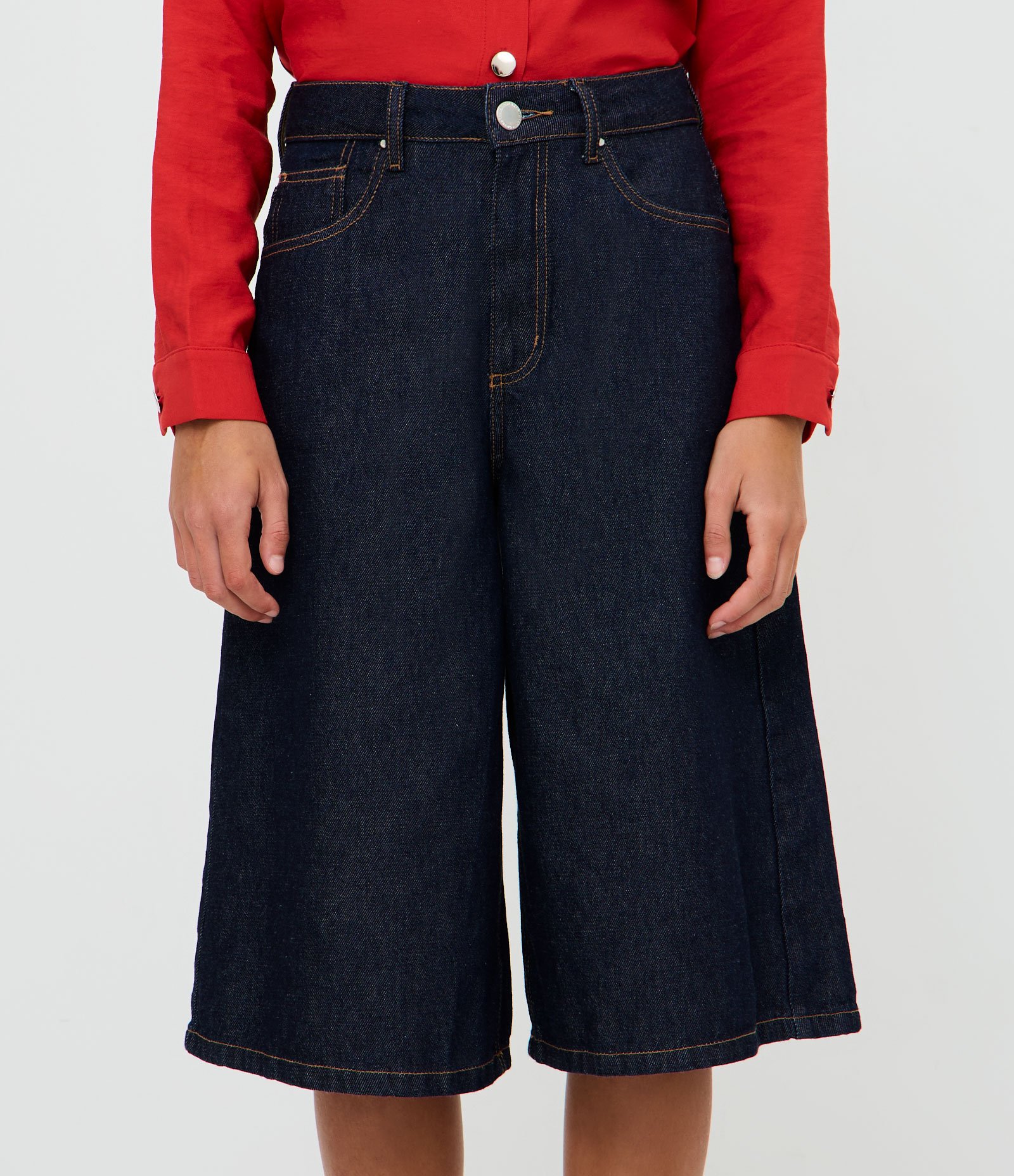 Bermuda Jorts em Jeans Raw com Cós com Passantes Azul Escuro 2