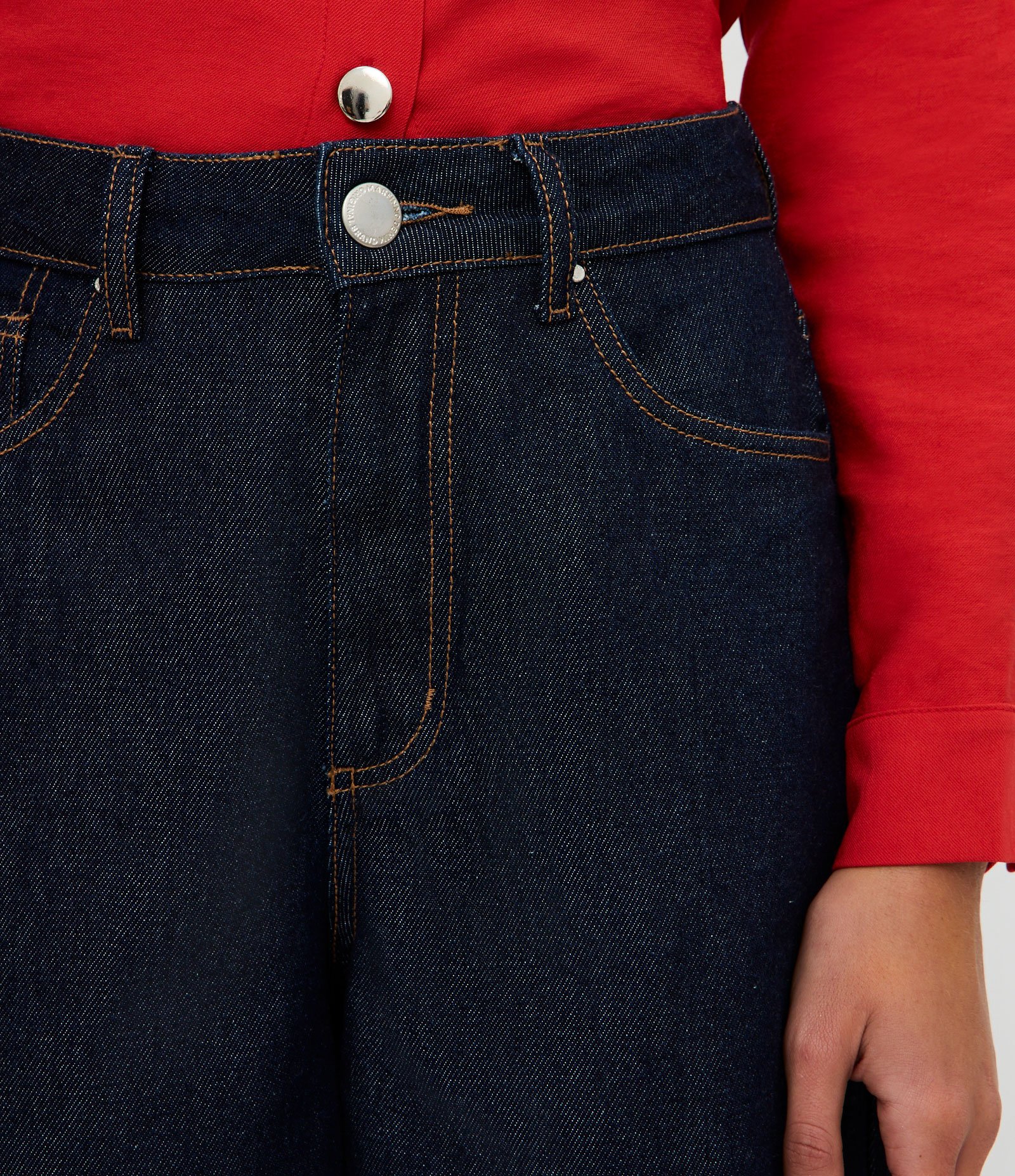 Bermuda Jorts em Jeans Raw com Cós com Passantes Azul Escuro 3