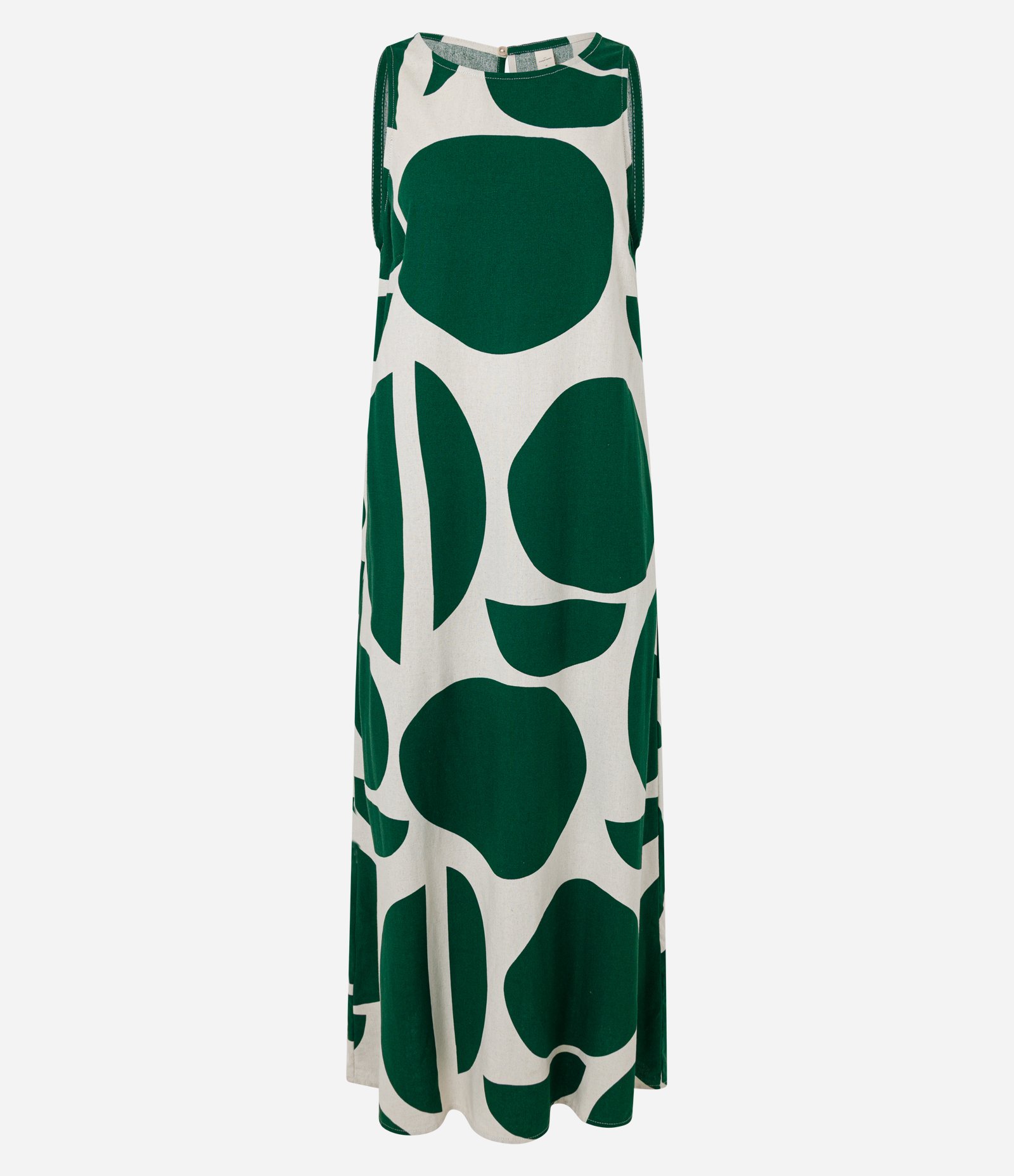 Vestido Midi em Viscolinho com Estampa Abstrata Verde 2