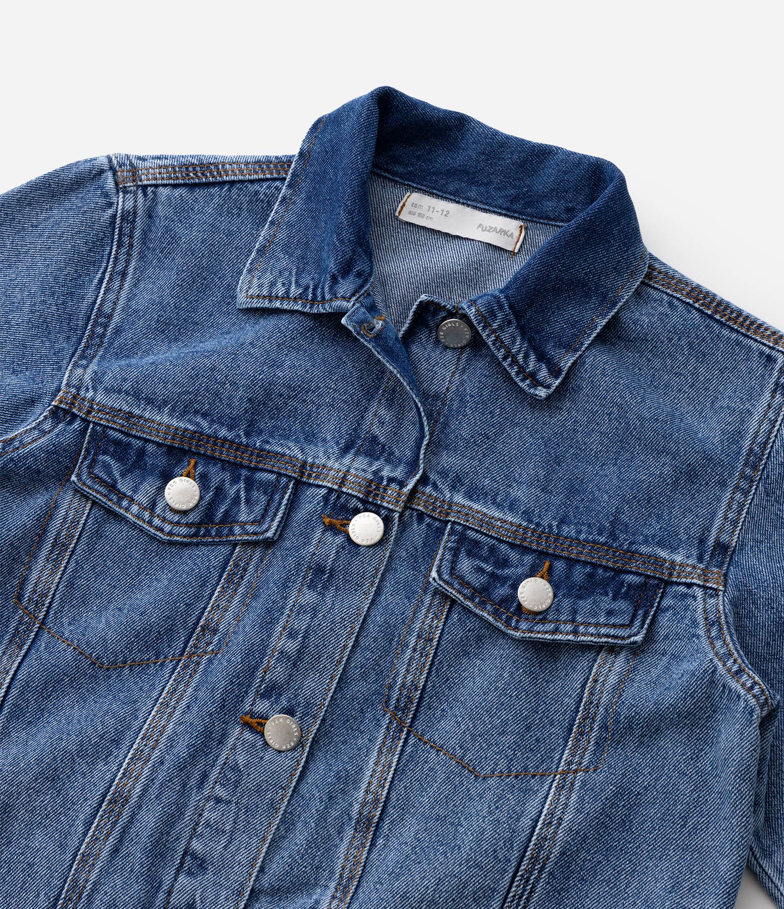 Jaqueta Jeans Infantil com Borboletas Bordadas nas Mangas - Tam 5 A 16 Anos Azul 3