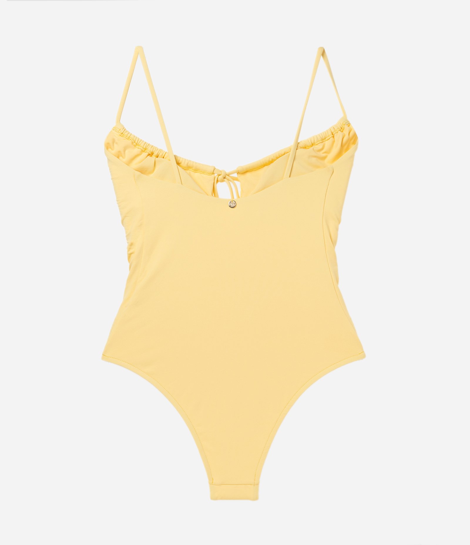 Maiô em Microfibra com Franzido Texturizada Amarelo 6