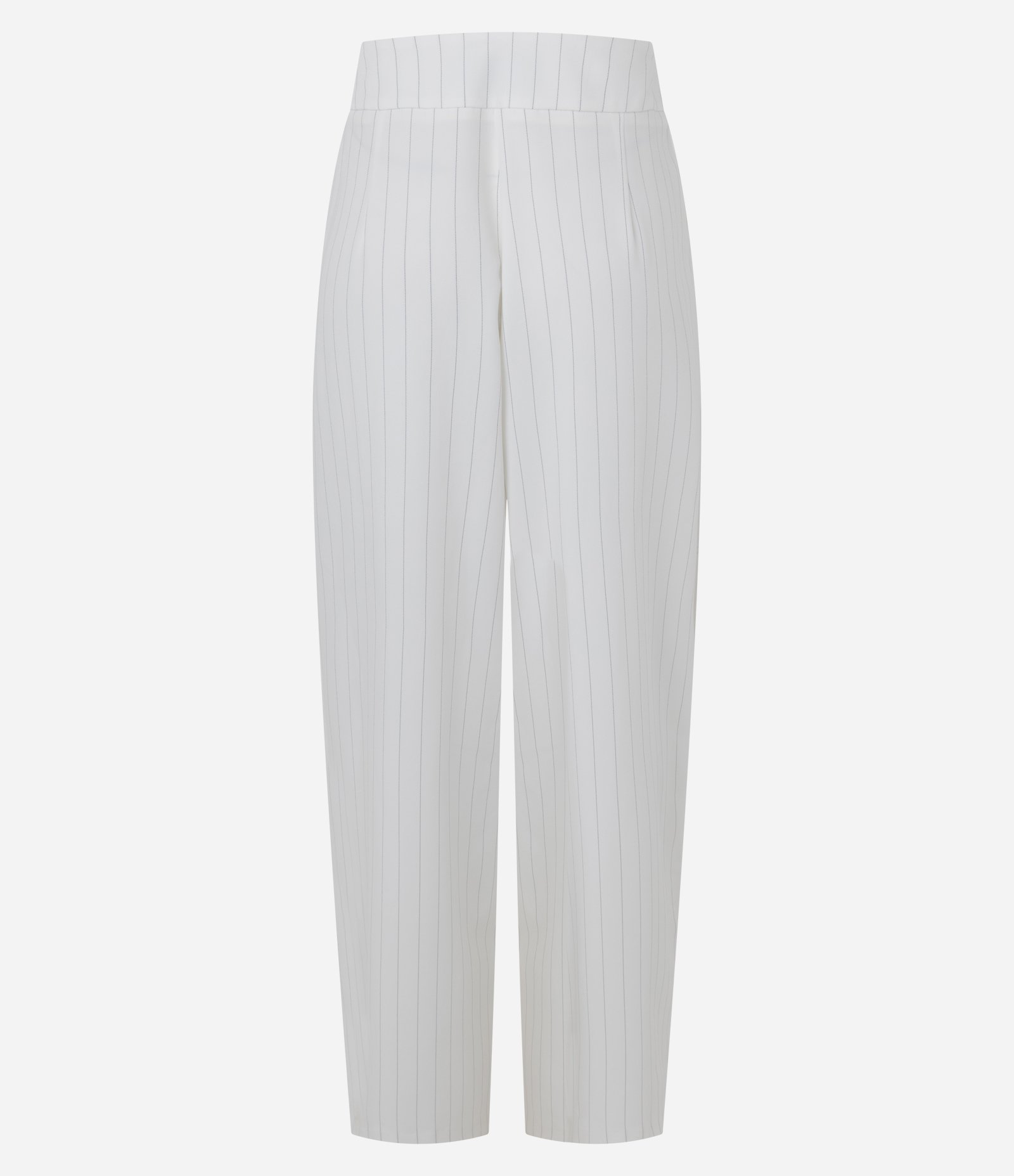Calça Alfaiataria Risca de Giz com Pregas Frontais Branco 2