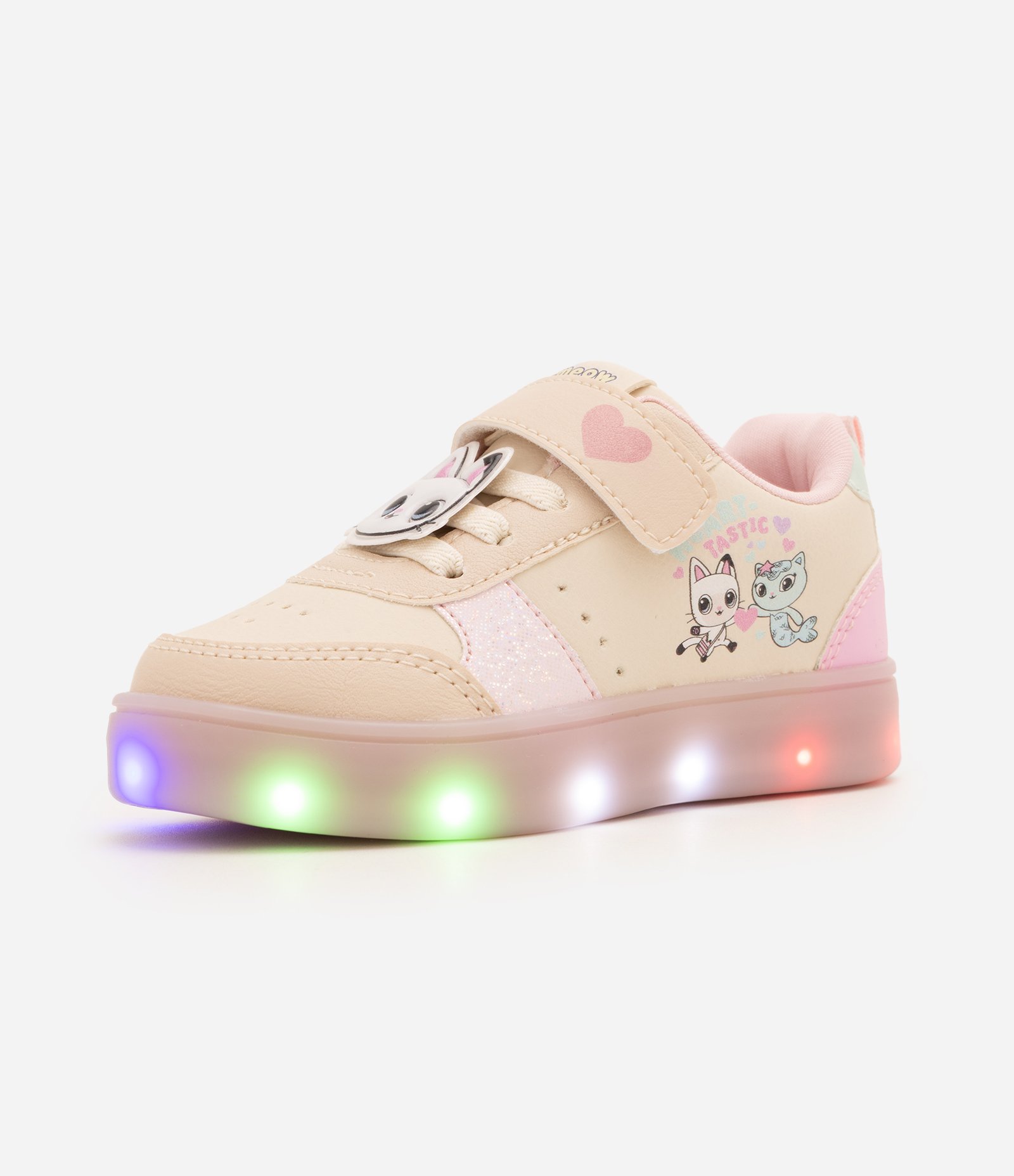 Tênis em PU com LED da Casa Mágica da Gabby Infantil - Tam 20 a 27 Off White 1